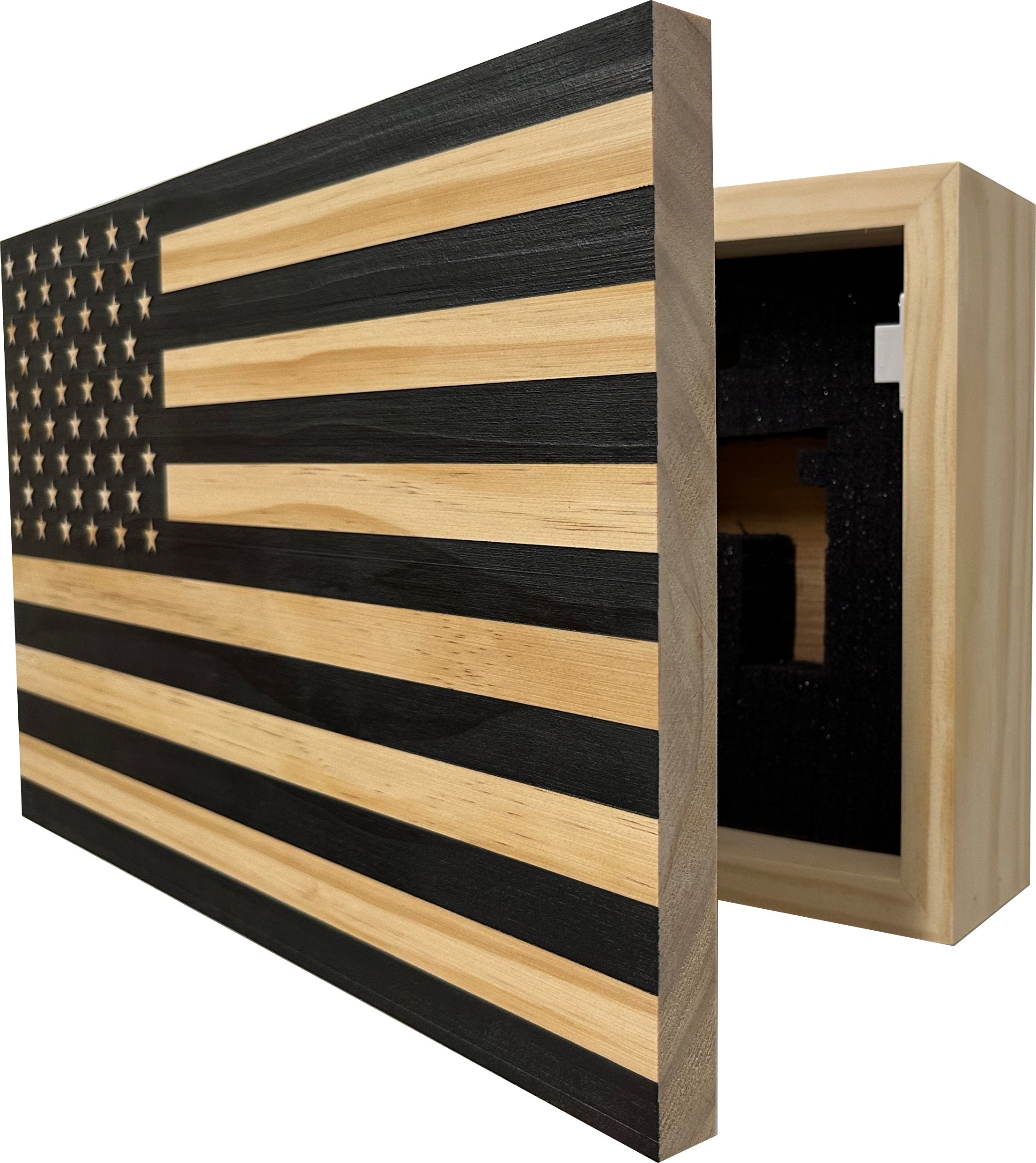 American Flag Decorative & Secure Wall-Mounted Gun Cabinet (Carbon Gray) by Bellewood Designs - product image 5 for Resin Society