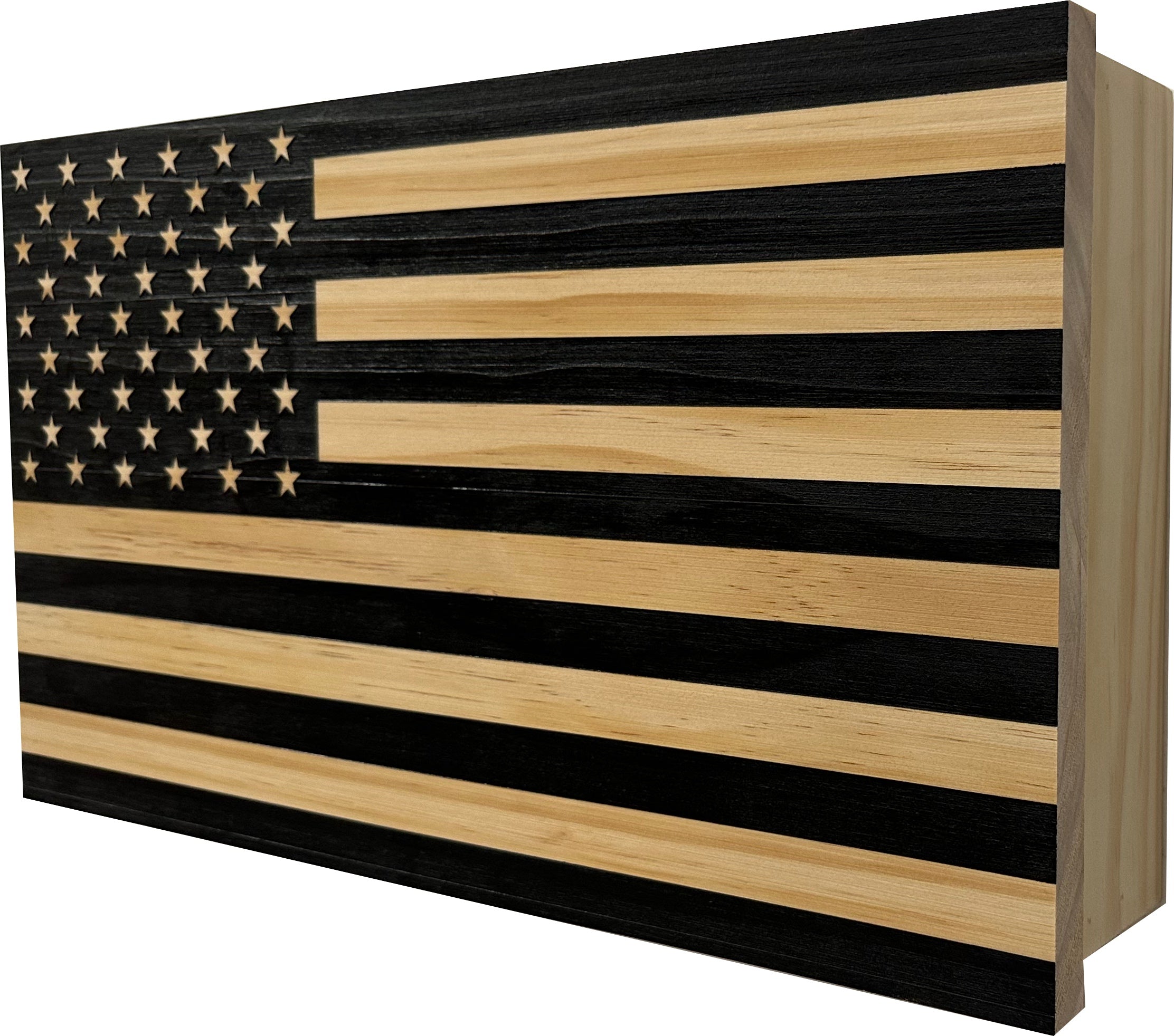 American Flag Decorative & Secure Wall-Mounted Gun Cabinet (Carbon Gray) by Bellewood Designs - product image 9 for Resin Society