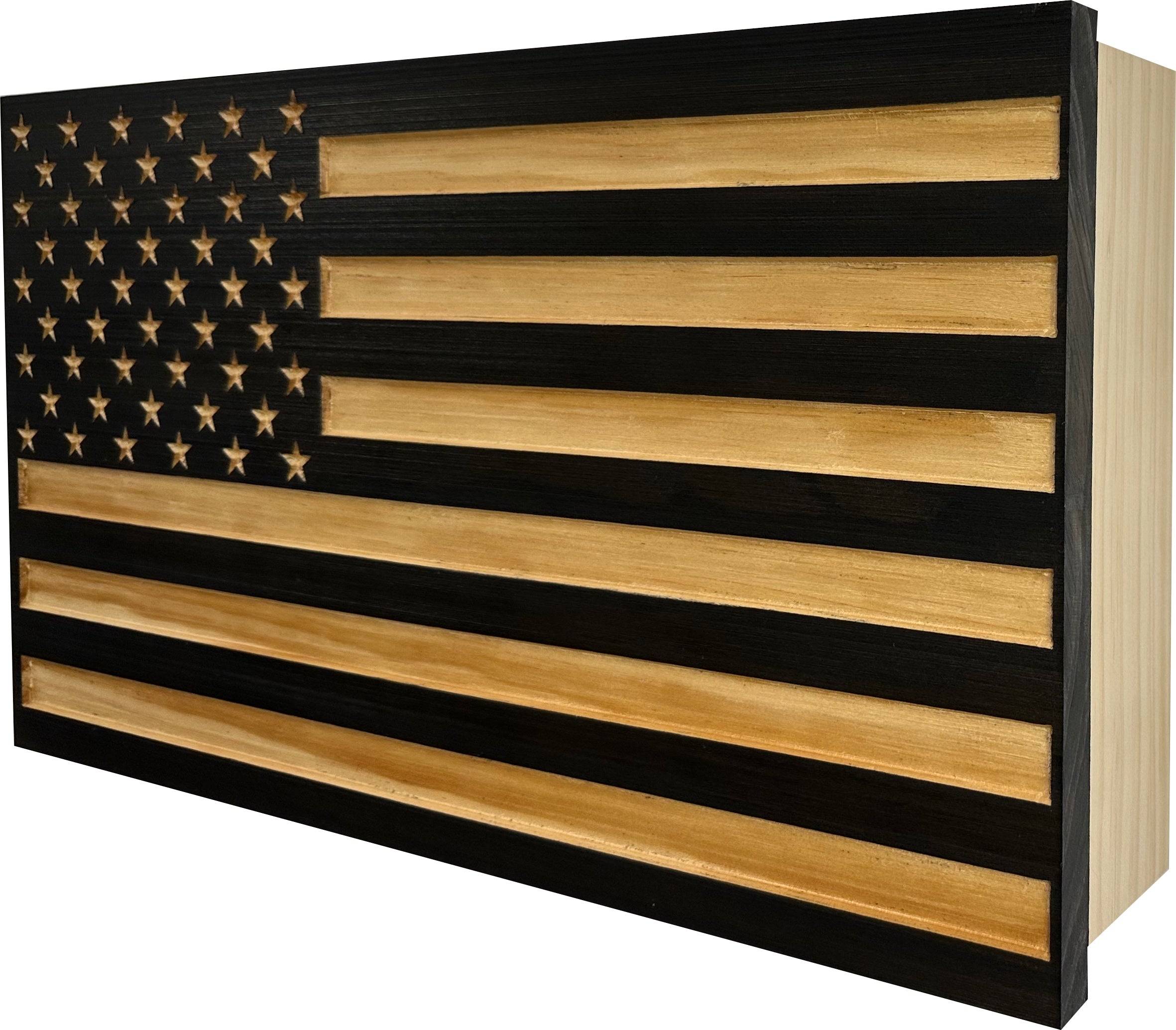 Carved American Flag Decorative Wall-Mounted Secure Gun Cabinet by Bellewood Designs - product image 10 for Resin Society