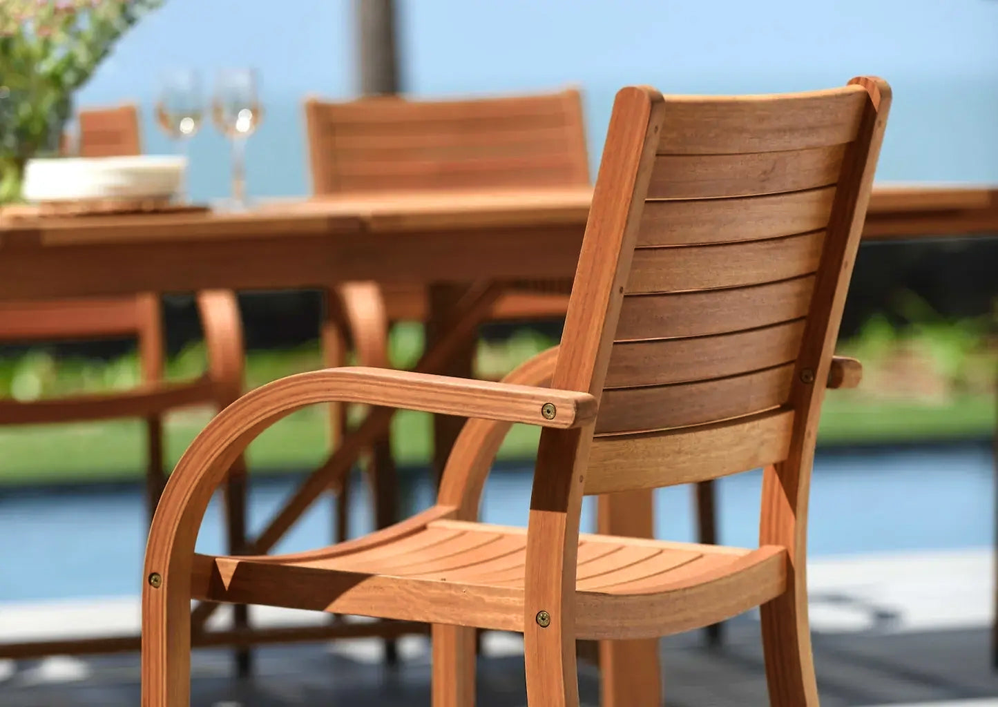 Catalina Stacking Wood Armchair - 4 Piece by LifestyleGarden US - product image 2 for Resin Society