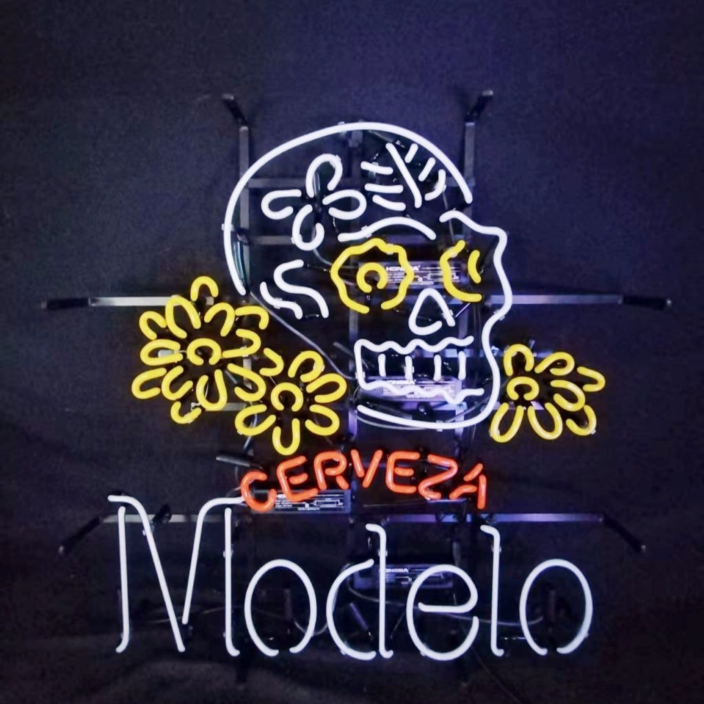 Cerveza Modelo Beer Skull Bone Neon Signs by Neon Signs Land - product image 3 for Resin Society