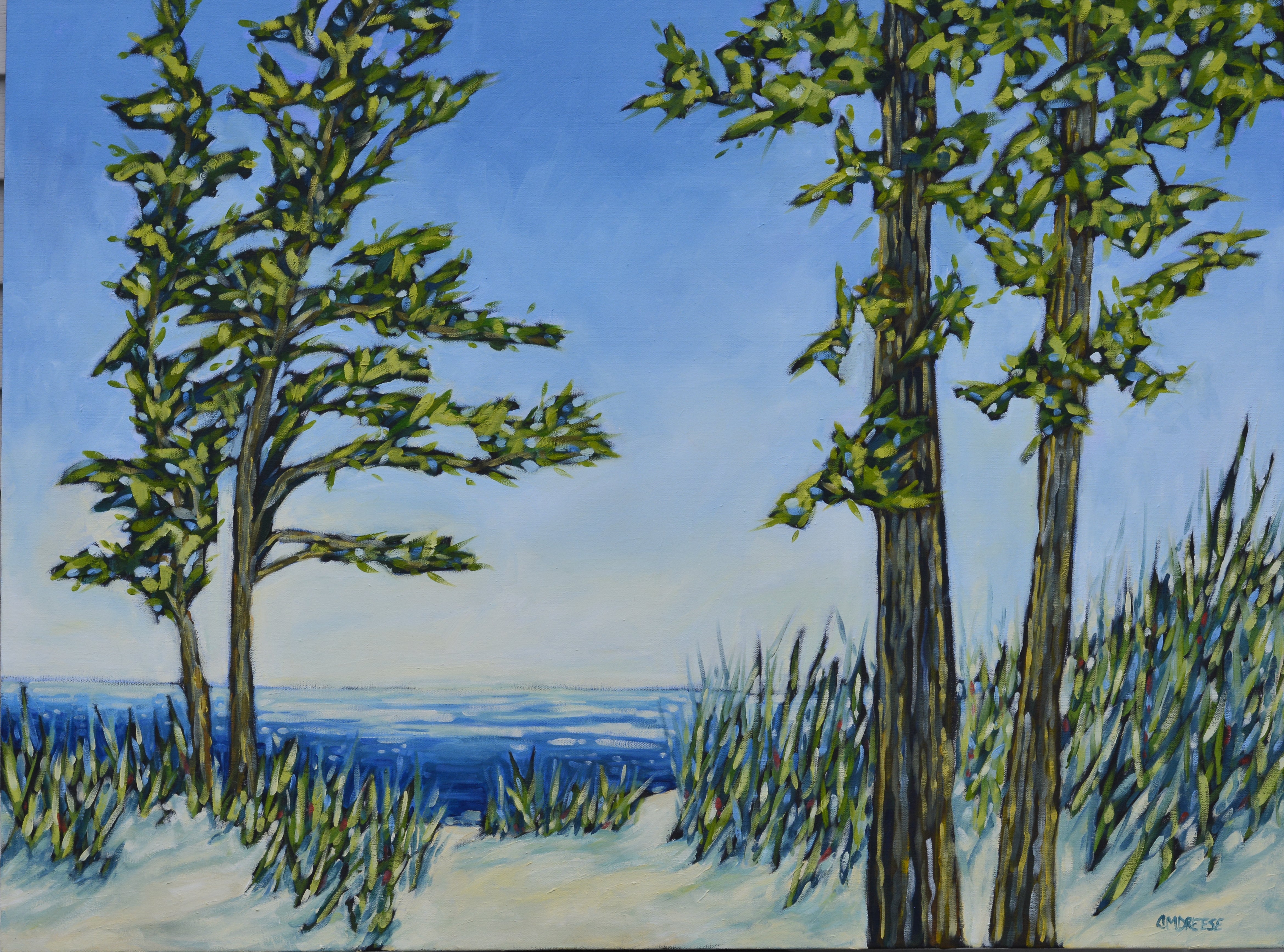 "A Quiet Path to the Lake" Original Oil Painting on Canvas,