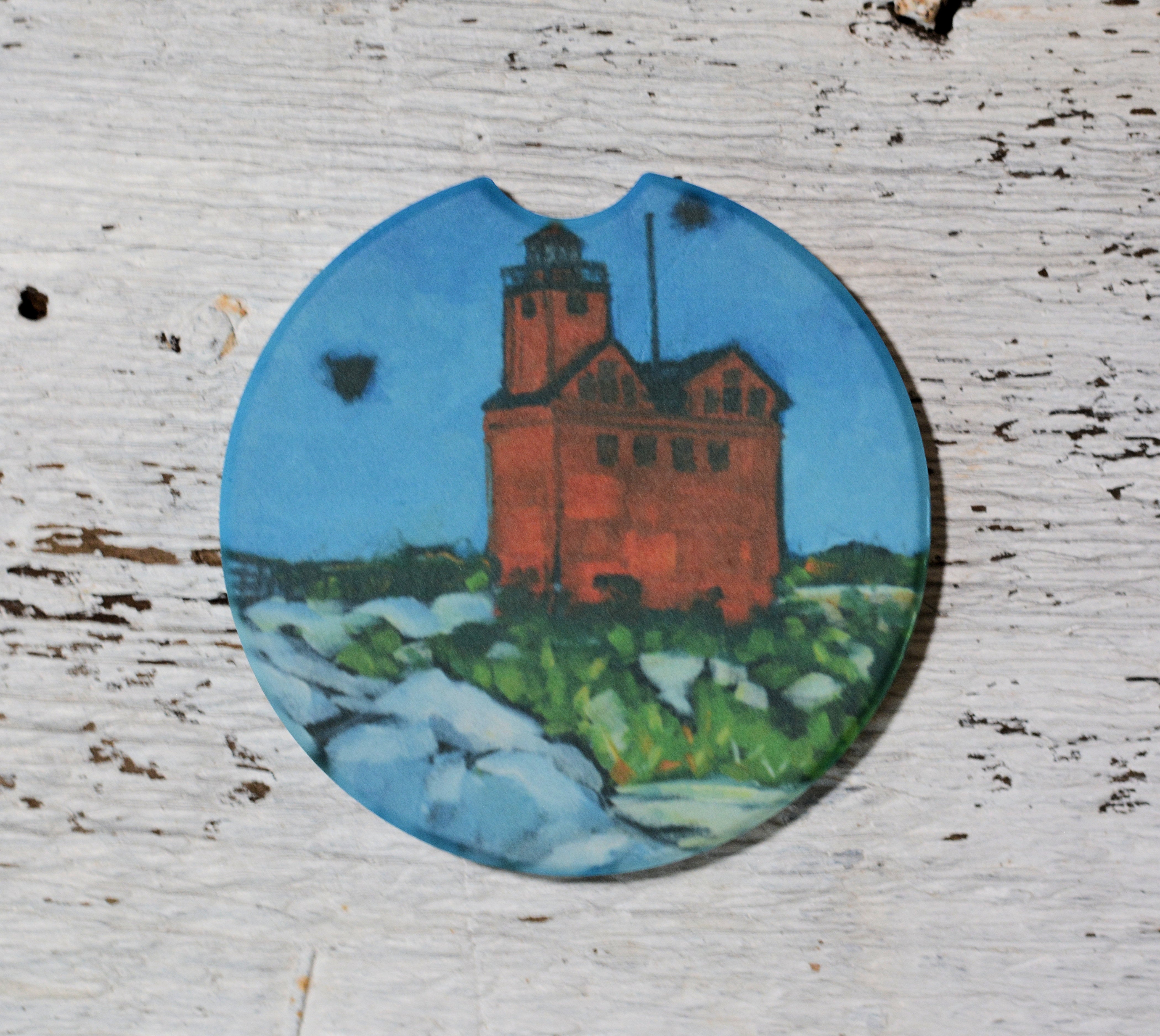 Car Coaster: A Walk Along The Shoreline. Artist Christi Dreese by Dreese Fine Art - Resin Society