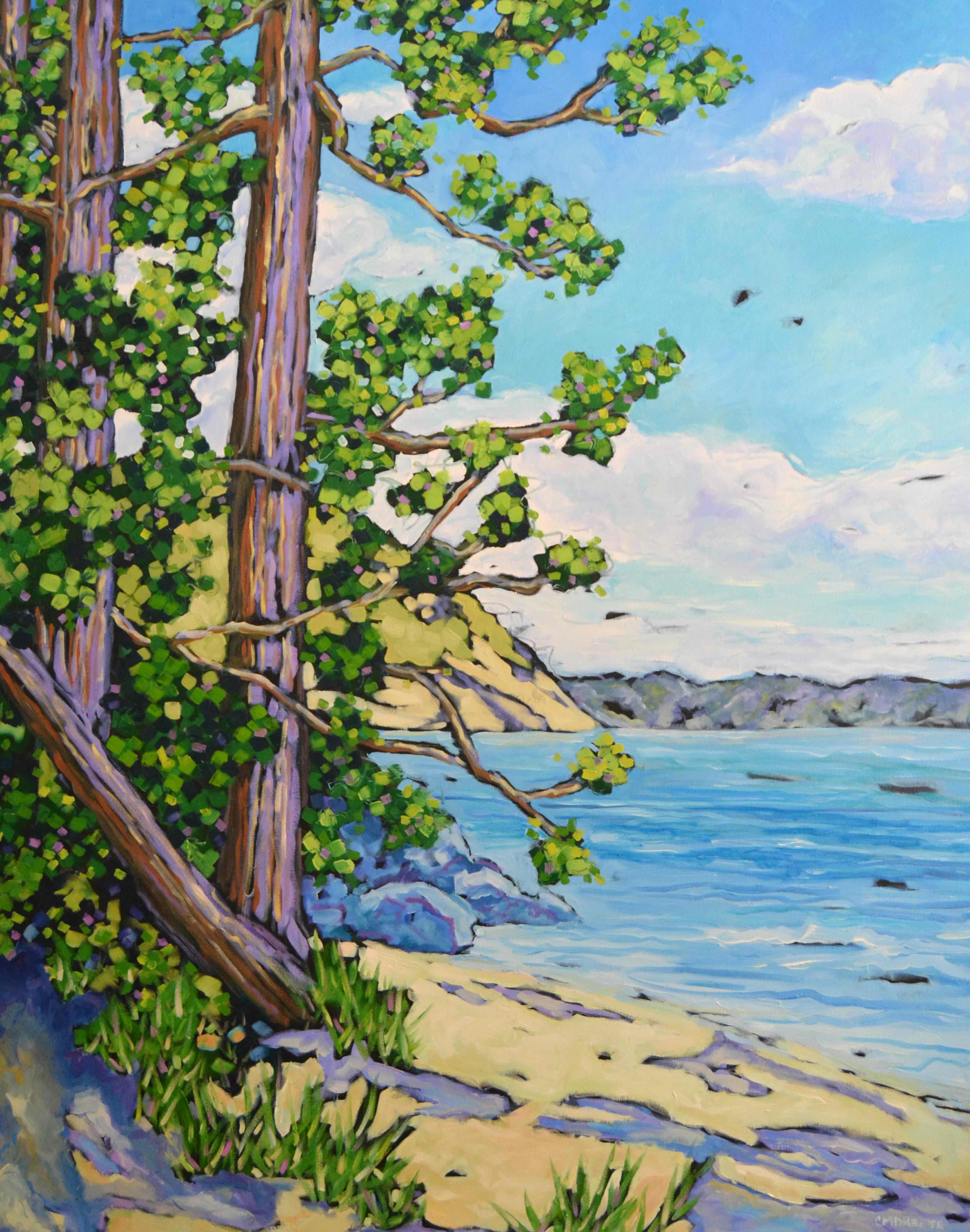 "A Long Walk Along the Beach" Giclee Print on Paper or Canvas. Michigan Artist Christi Dreese by Dreese Fine Art