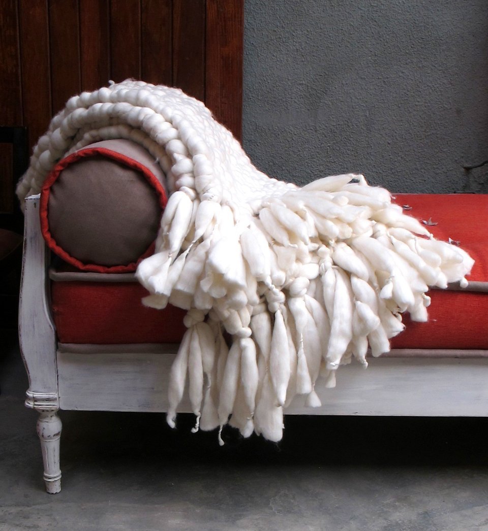 Clouds Chunky Knit Throw Blanket by Homelosophy