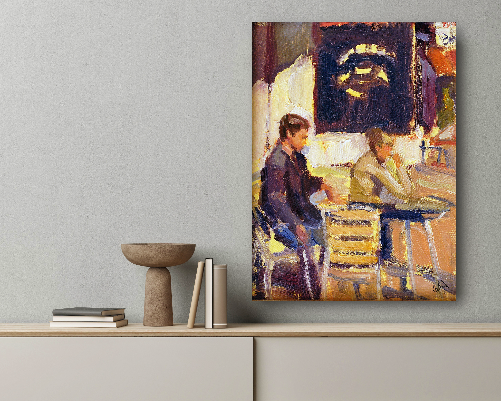 Coffee Break Artist Enhanced Canvas Print by John Beard Collection - product image 2 for Resin Society