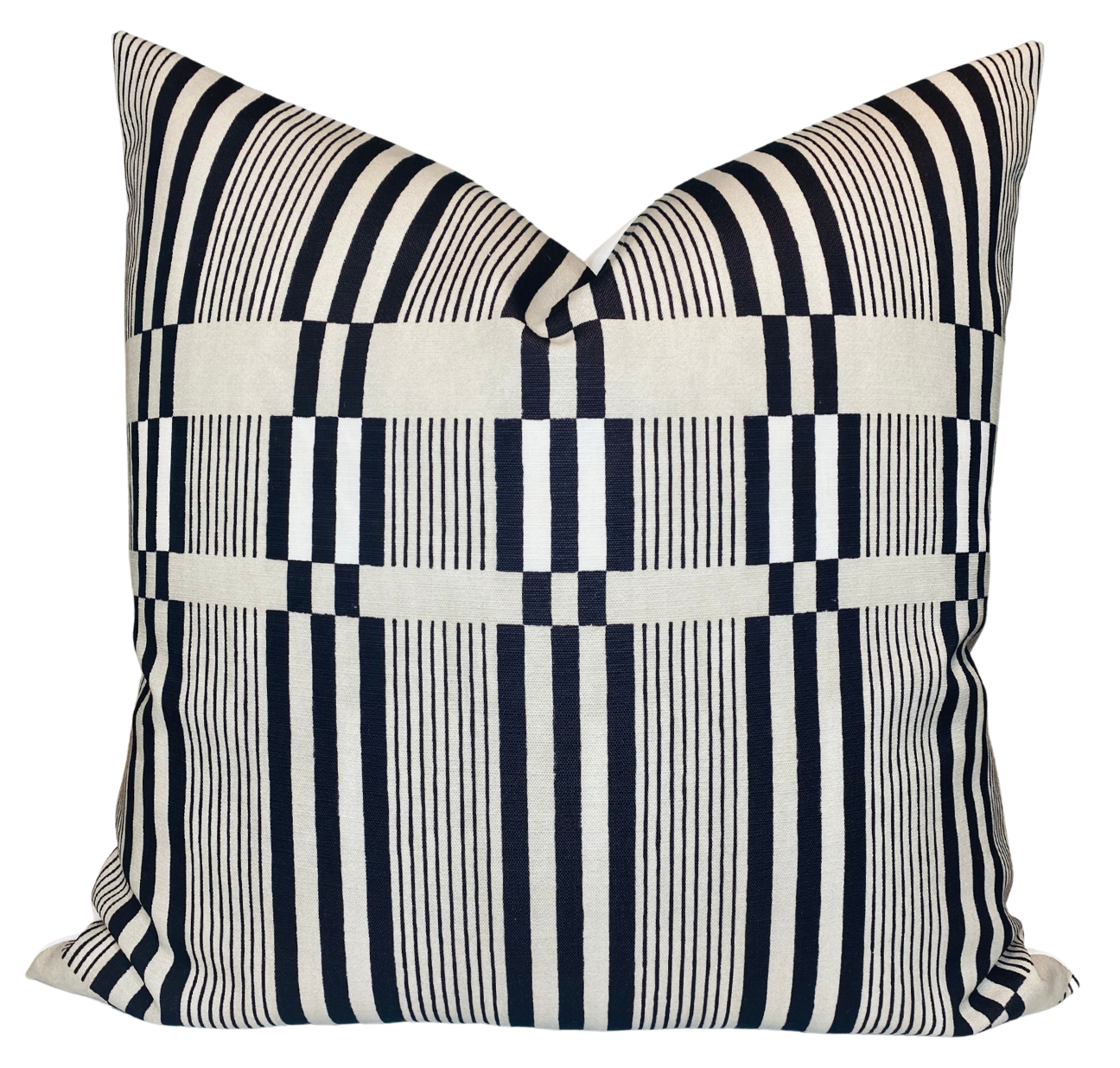 Kelly Wearstler Bandeau Pillow Cover in tawny displayed on a sofa