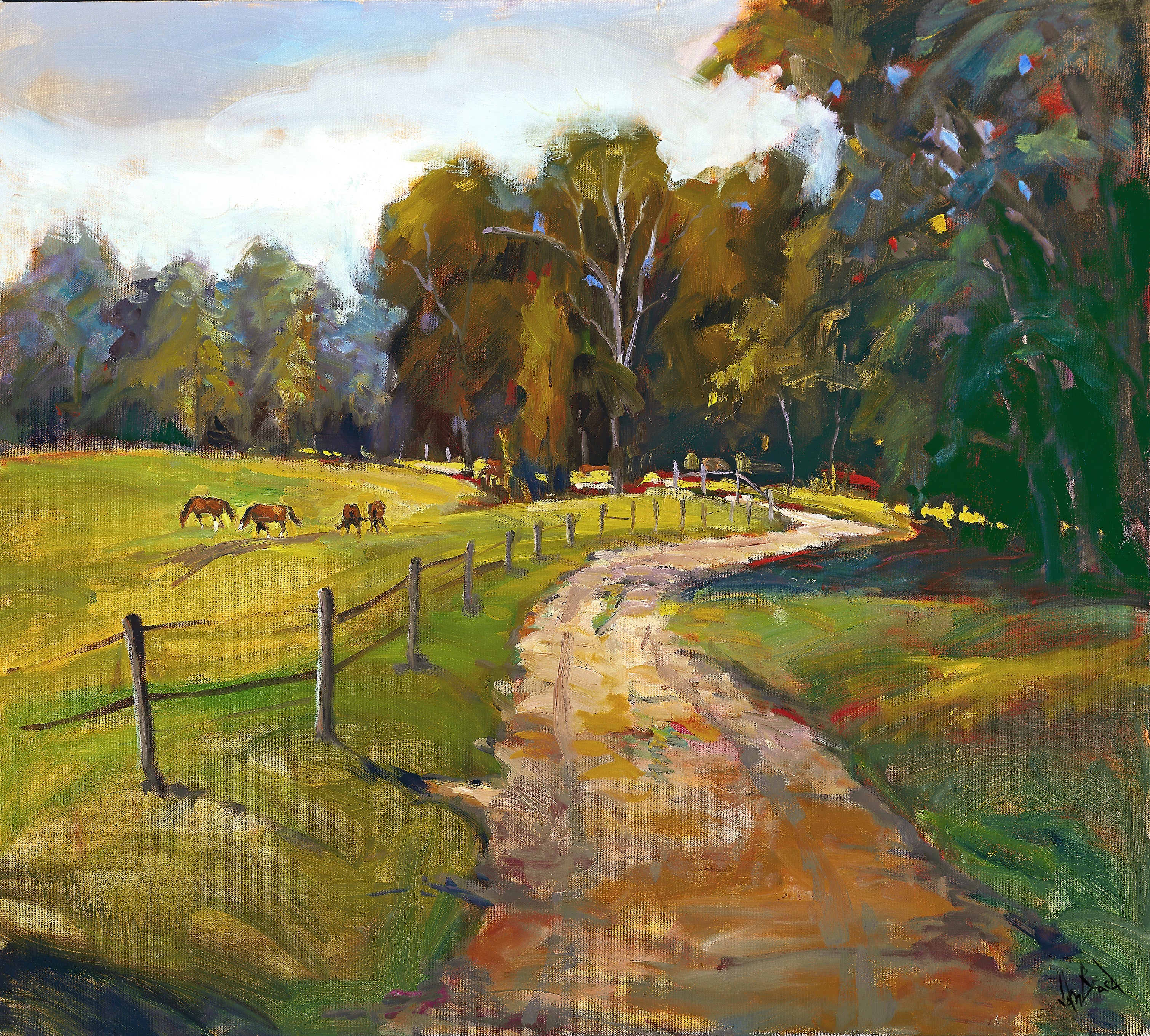 Country Path with Horses by John Beard Collection - main product image for Resin Society