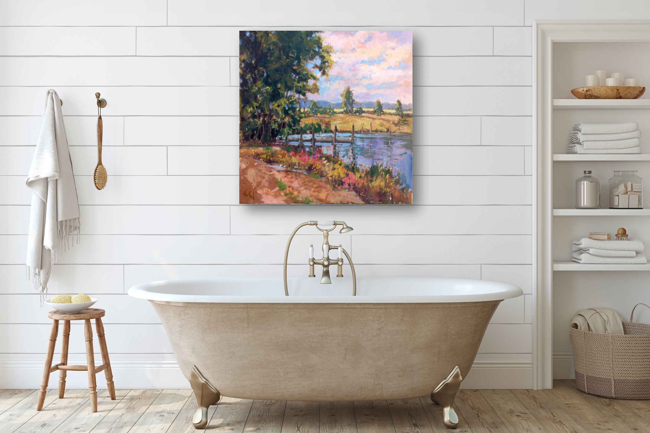 Country Pond Artist Canvas Enhanced Print by John Beard Collection - product image 3 for Resin Society