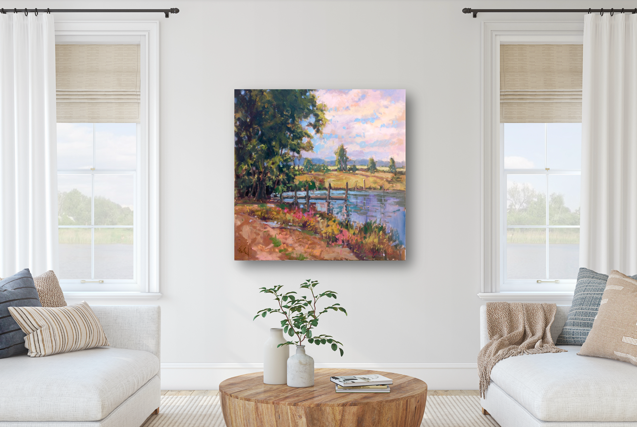 Country Pond Artist Canvas Enhanced Print by John Beard Collection - product image 9 for Resin Society