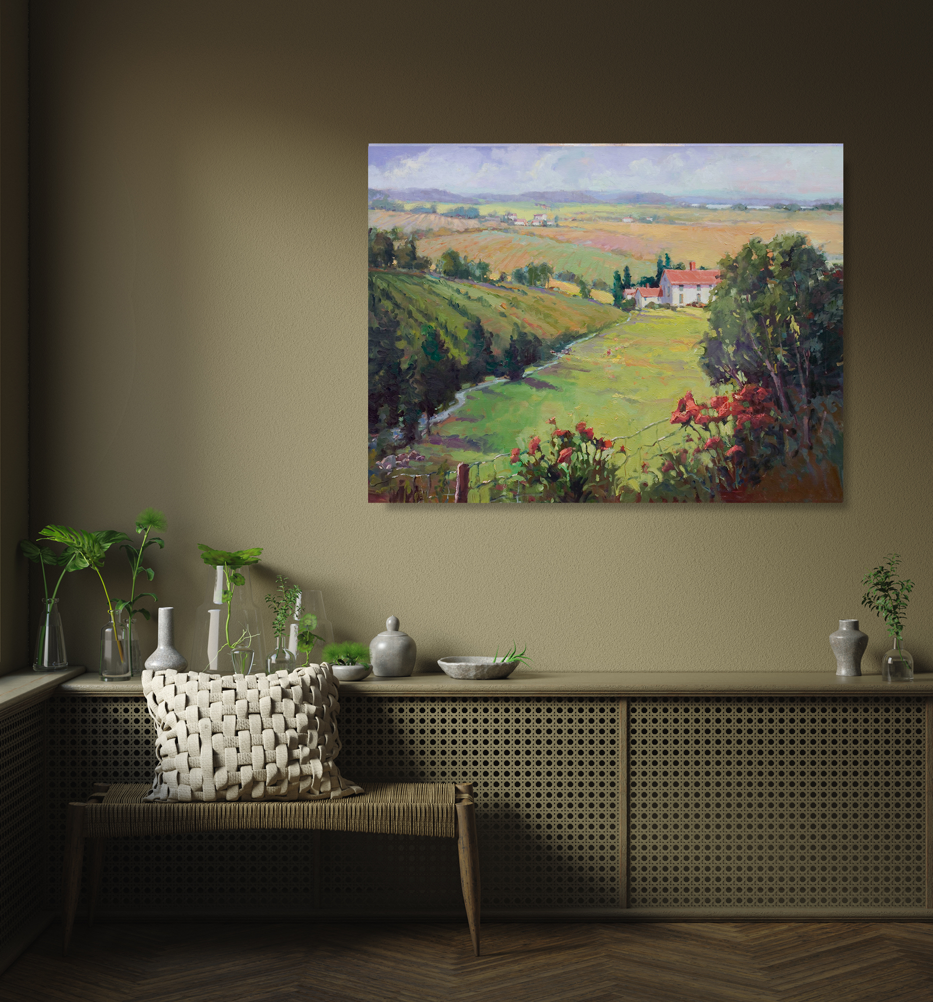 Countryside in France Artist Enhanced Canvas Print by John Beard Collection - product image 4 for Resin Society