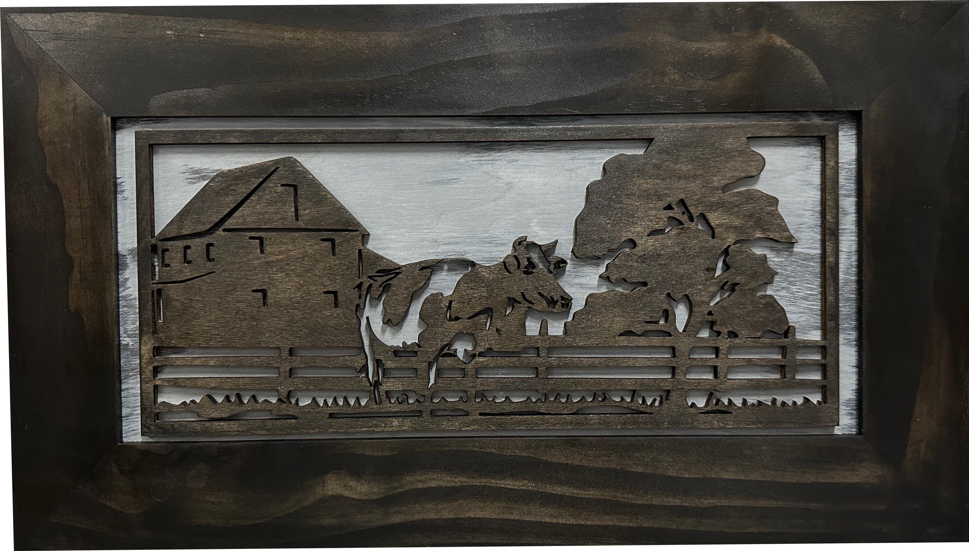 Decorative Cow Farm Wall-Mounted Secure Gun Cabinet by Bellewood Designs - product image 3 for Resin Society