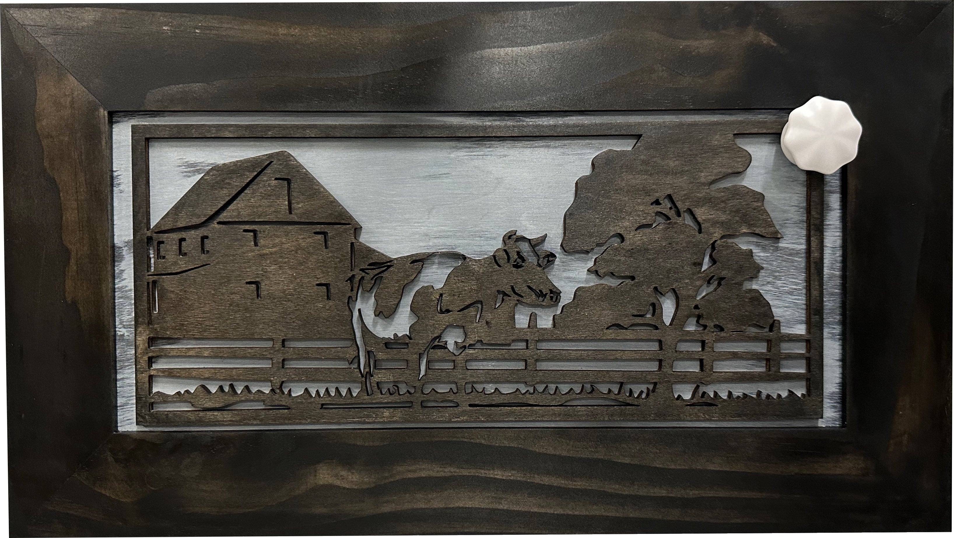 Decorative Cow Farm Wall-Mounted Secure Gun Cabinet by Bellewood Designs - product image 4 for Resin Society