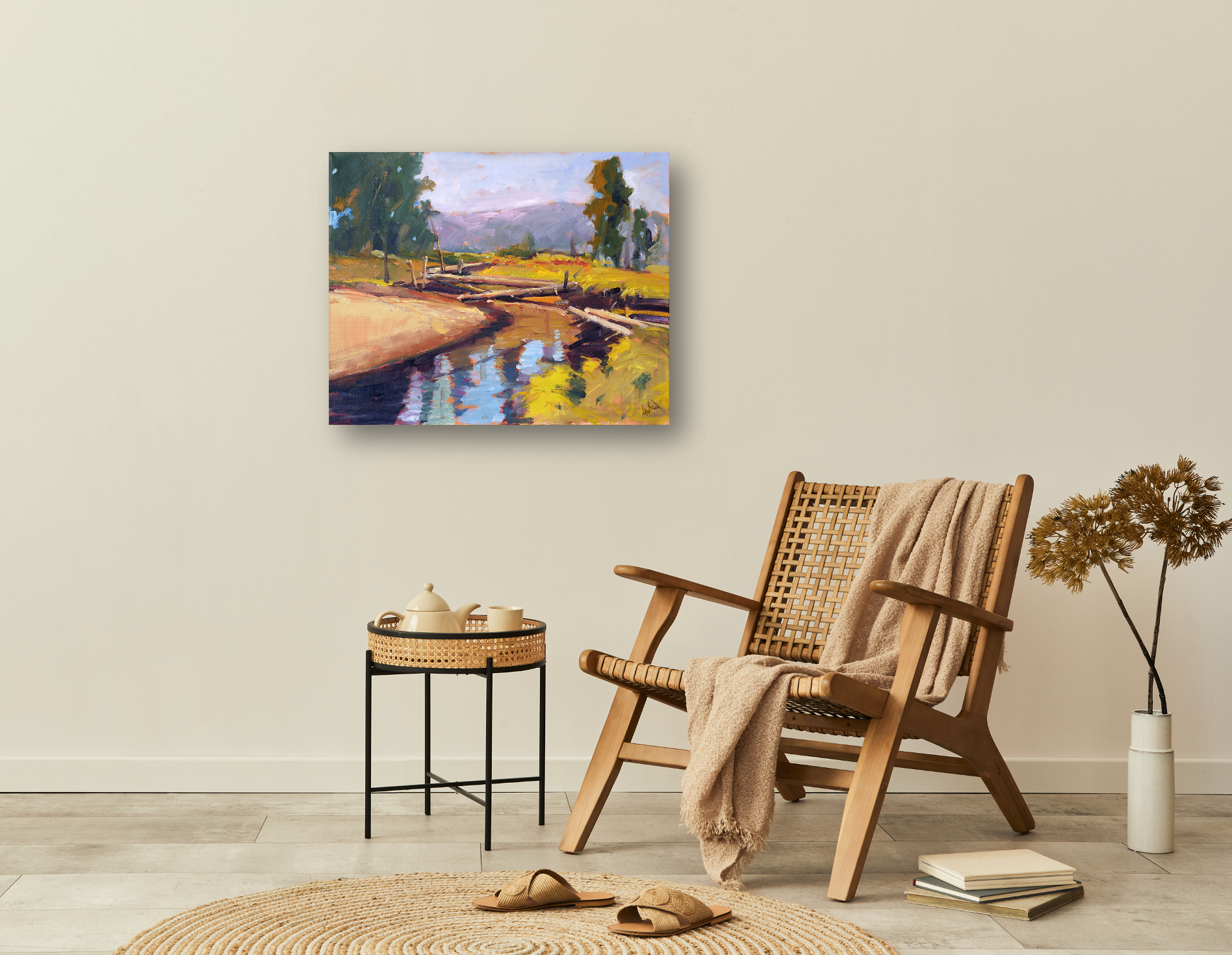 Creek Crossing Artist Enhanced Canvas Print by John Beard Collection - product image 4 for Resin Society