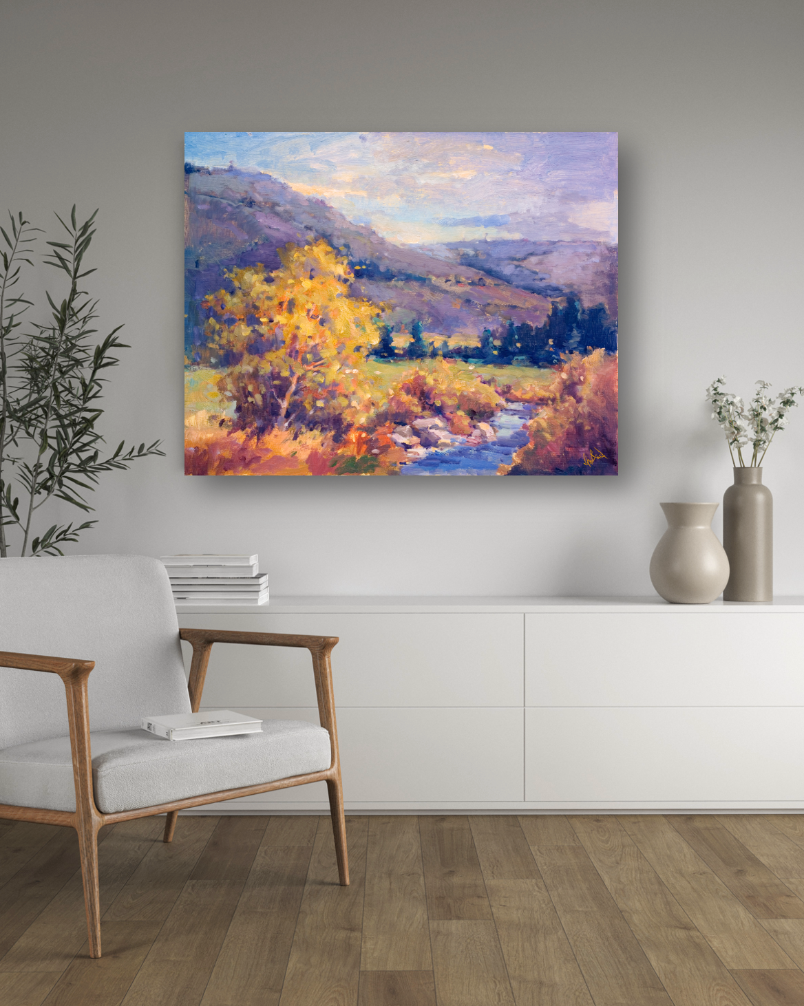 Creek in the Valley Artist Enhanced Canvas Print by John Beard Collection - product image 4 for Resin Society
