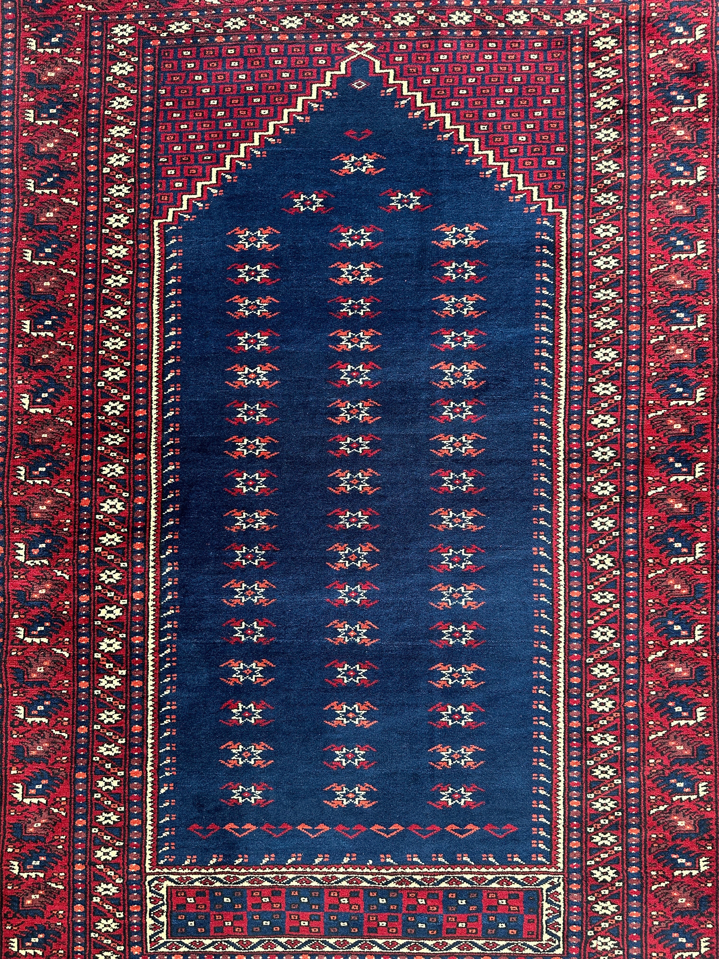 Vintage Hand-Knotted Yagcibedir Turkish Wool Prayer Rug – 3’10” x 5’9” by Rugistan - product image 2 for Resin Society