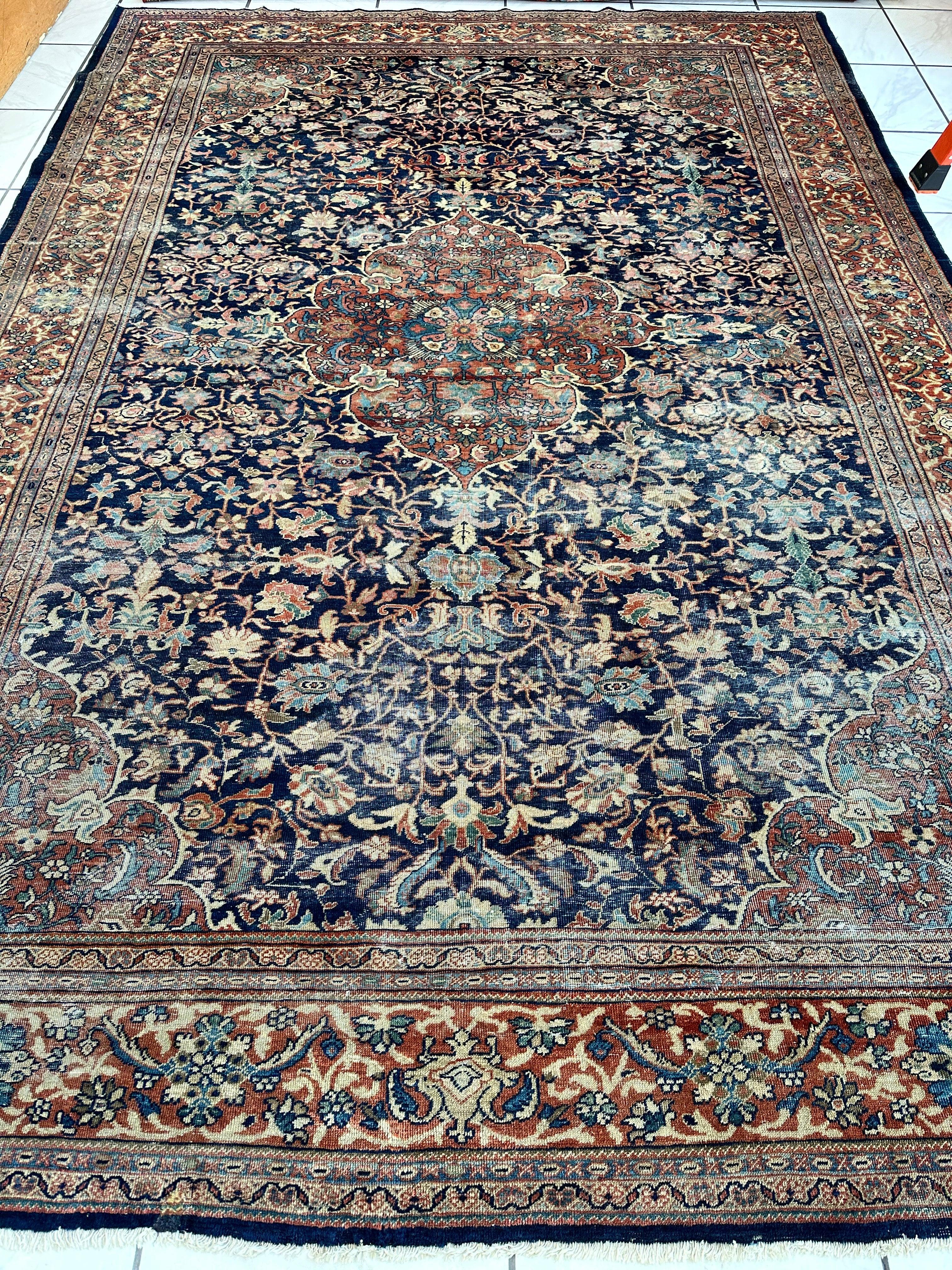 Antique Persian Mahal Rug 8’3”x12’ - Circa 1900 Treasure by Rugistan - product image 3 for Resin Society