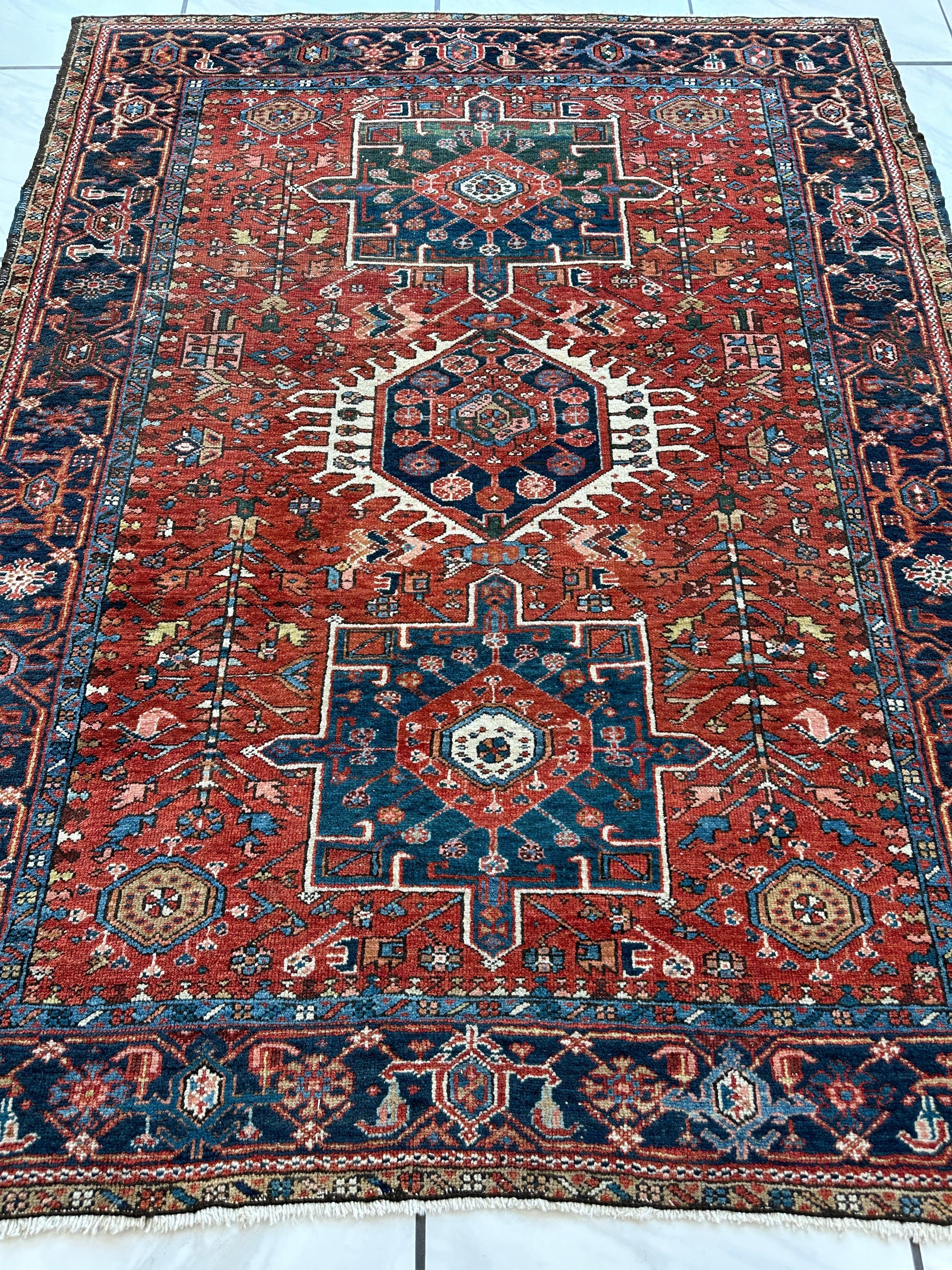 KARAJA Persian Antique Heriz Rug 4'9" x 6' by Rugistan - product image 10 for Resin Society