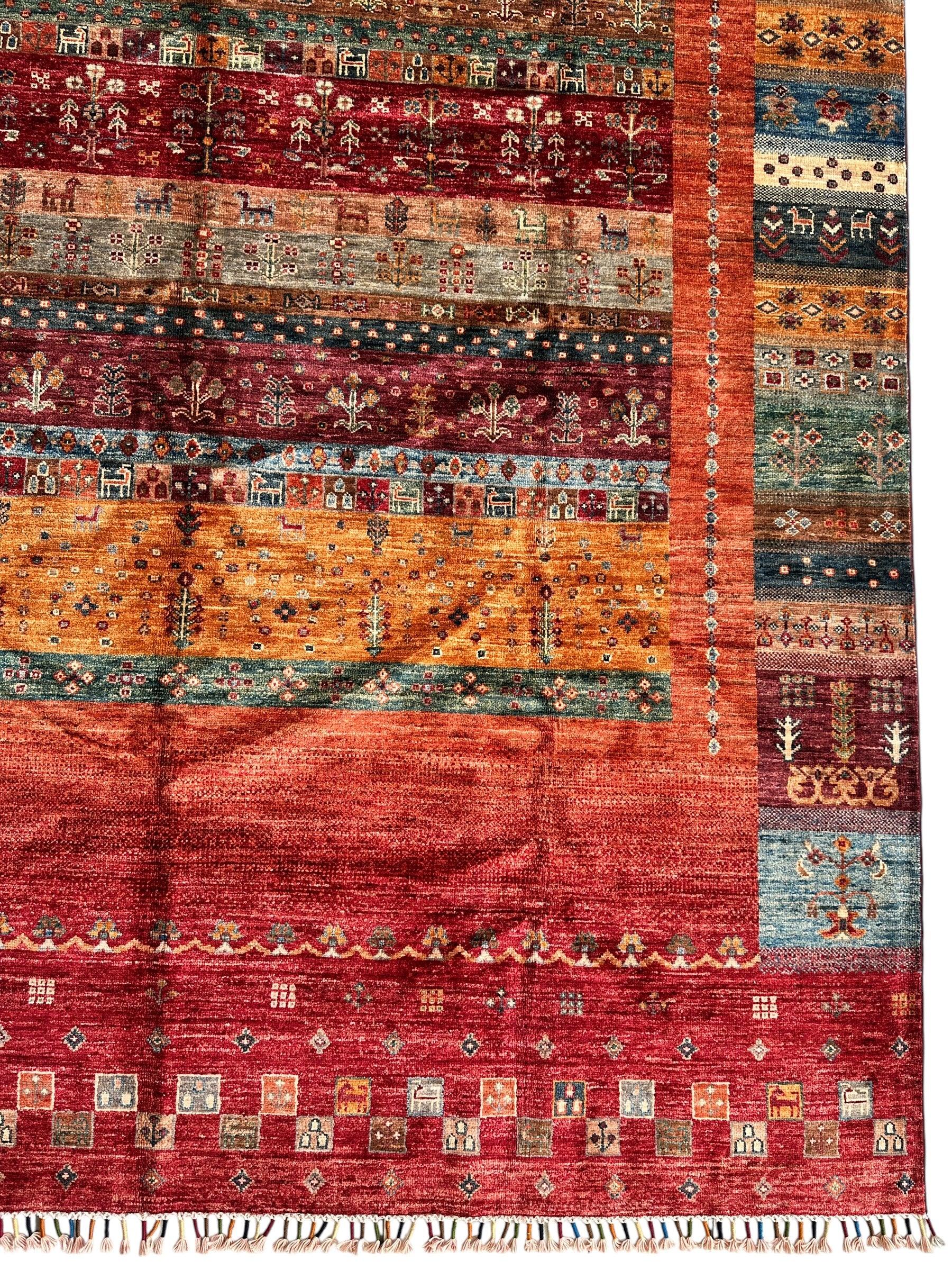 Afghani Khorjin Wool Rug – 7' x 9'10" – Vibrant Geometric & Tribal by Rugistan - product image 7 for Resin Society