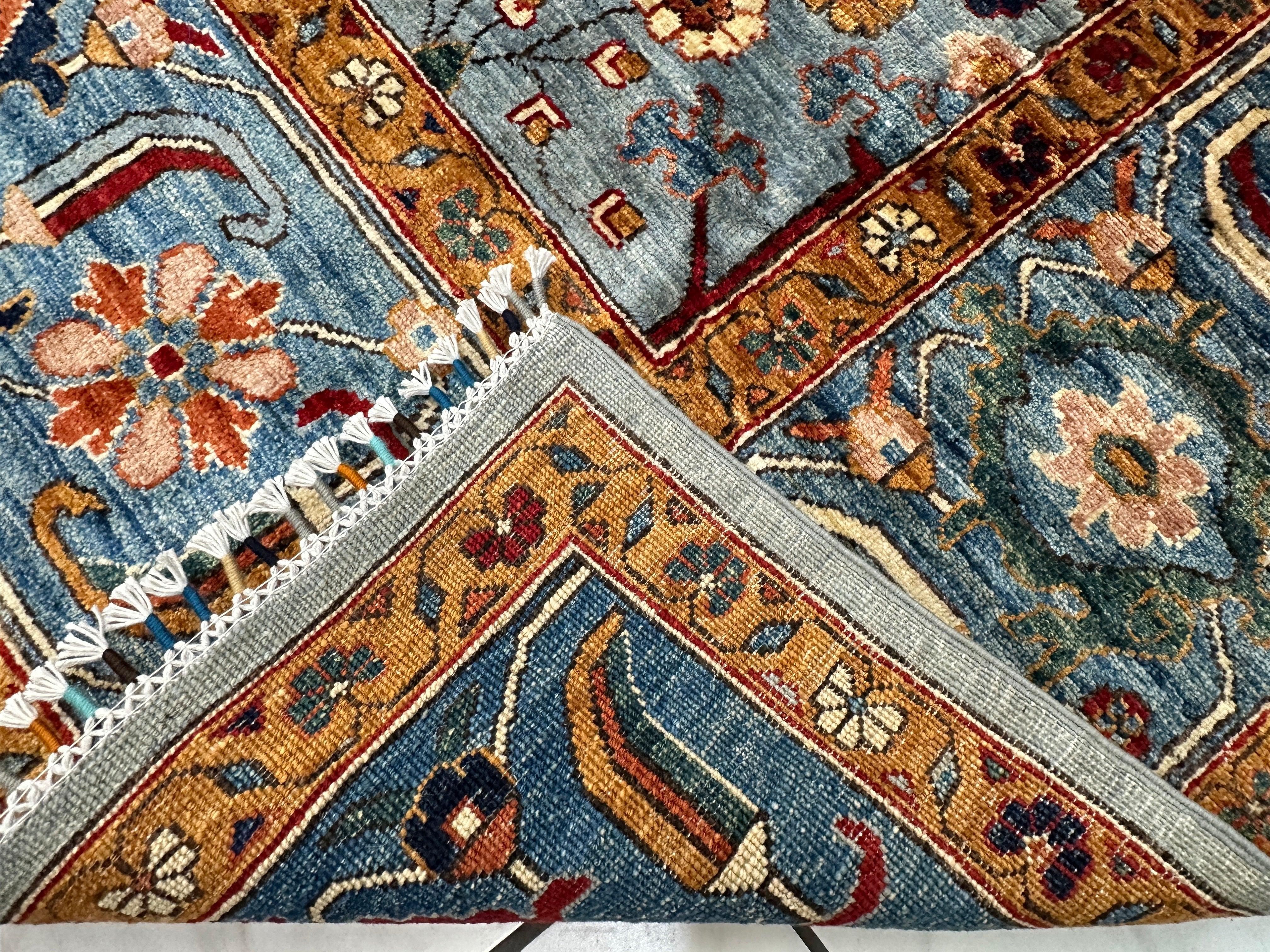 Hand-Knotted Trasitional Serapi Ghazni Wool Rug – 9’1” x 12’ – by Rugistan - product image 16 for Resin Society