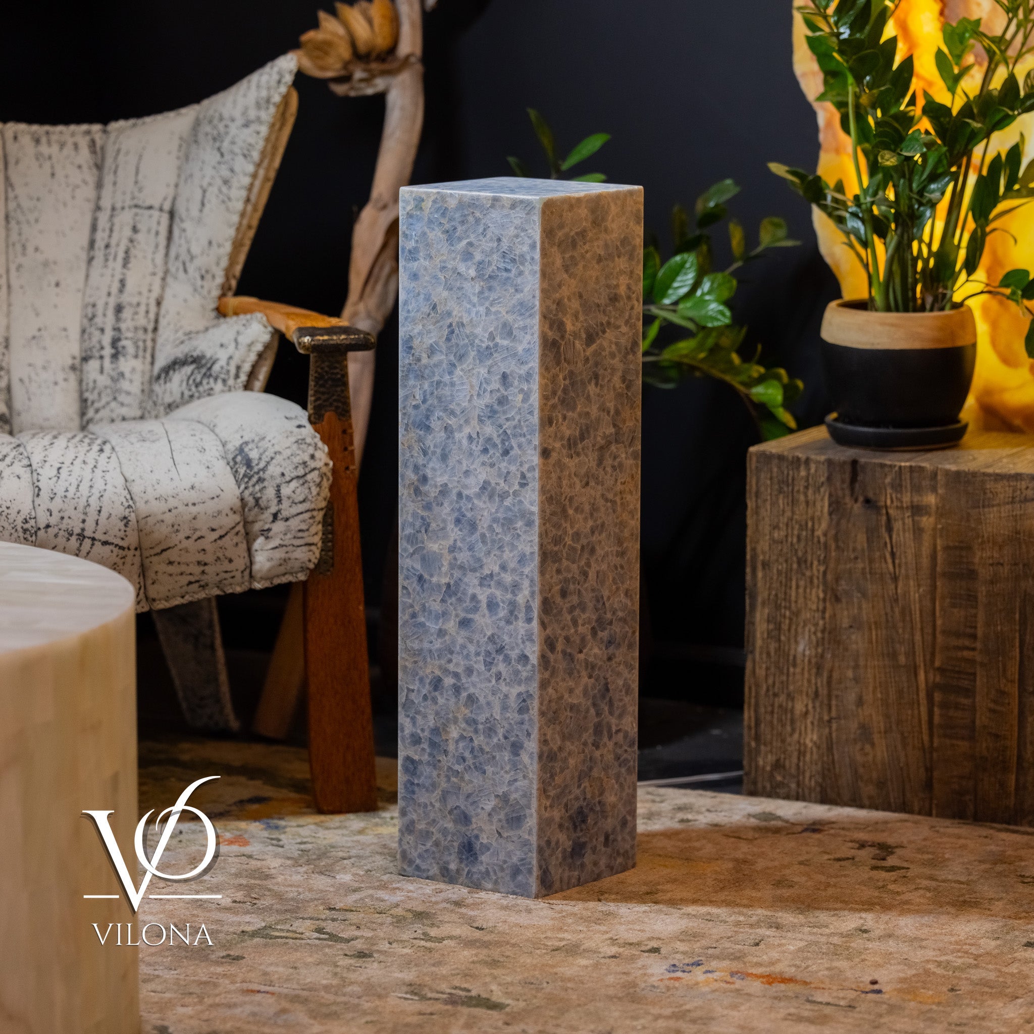 Arctic Onyx Floor Lamp - Small - 31.5"H x 8"W - Square - #3 by Vilona Onyx - product image 9 for Resin Society