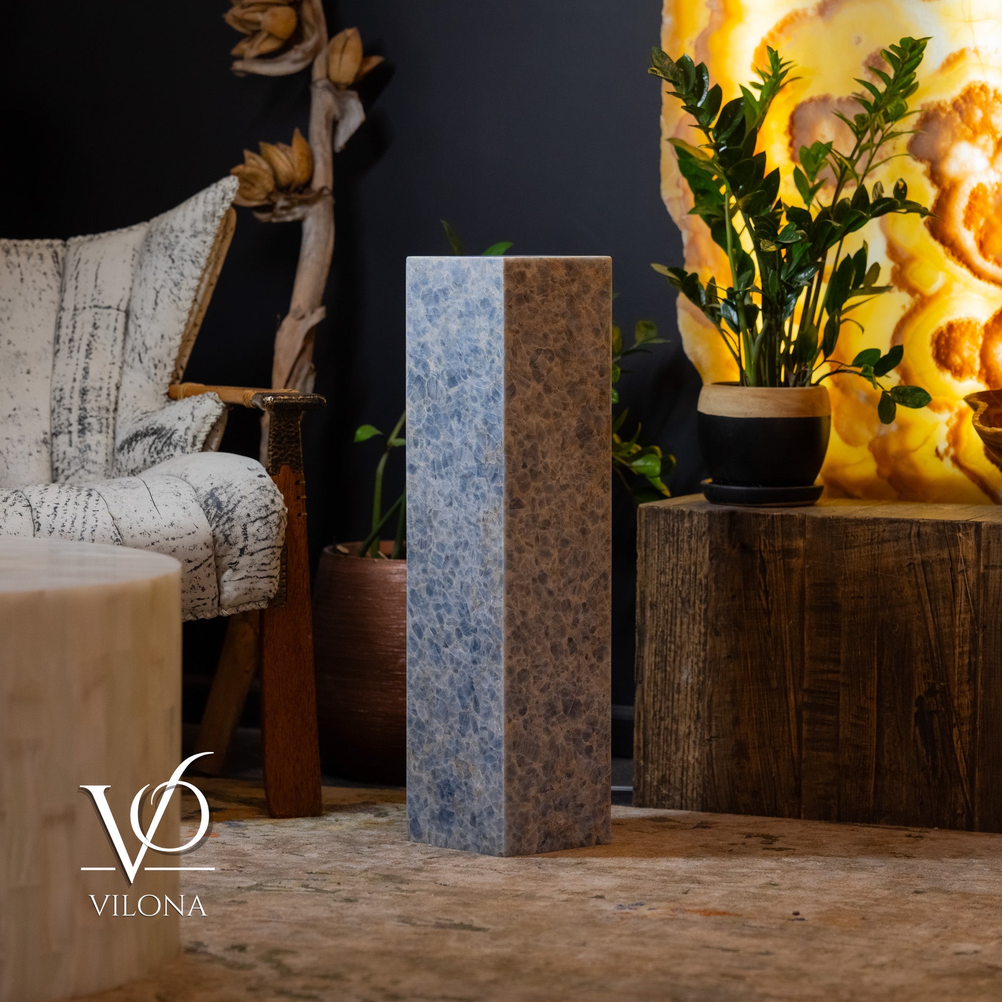 Arctic Onyx Floor Lamp - Small - 31.5"H x 8"W - Square - #3 by Vilona Onyx - product image 10 for Resin Society