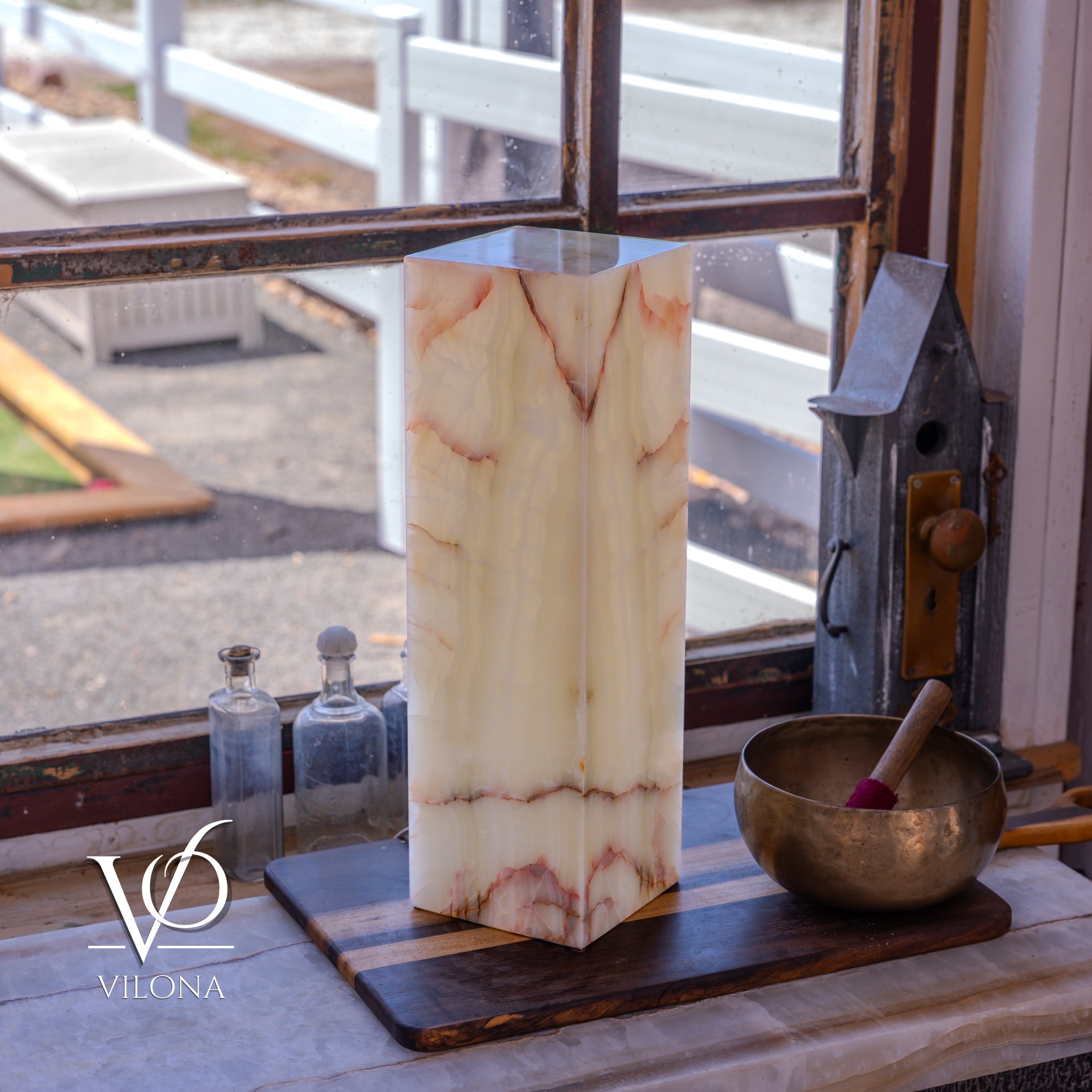 Bamboo Onyx Table Lamp – Light Edition #1 – 19.75" Tall × 6" Wide by Vilona Onyx - product image 8 for Resin Society