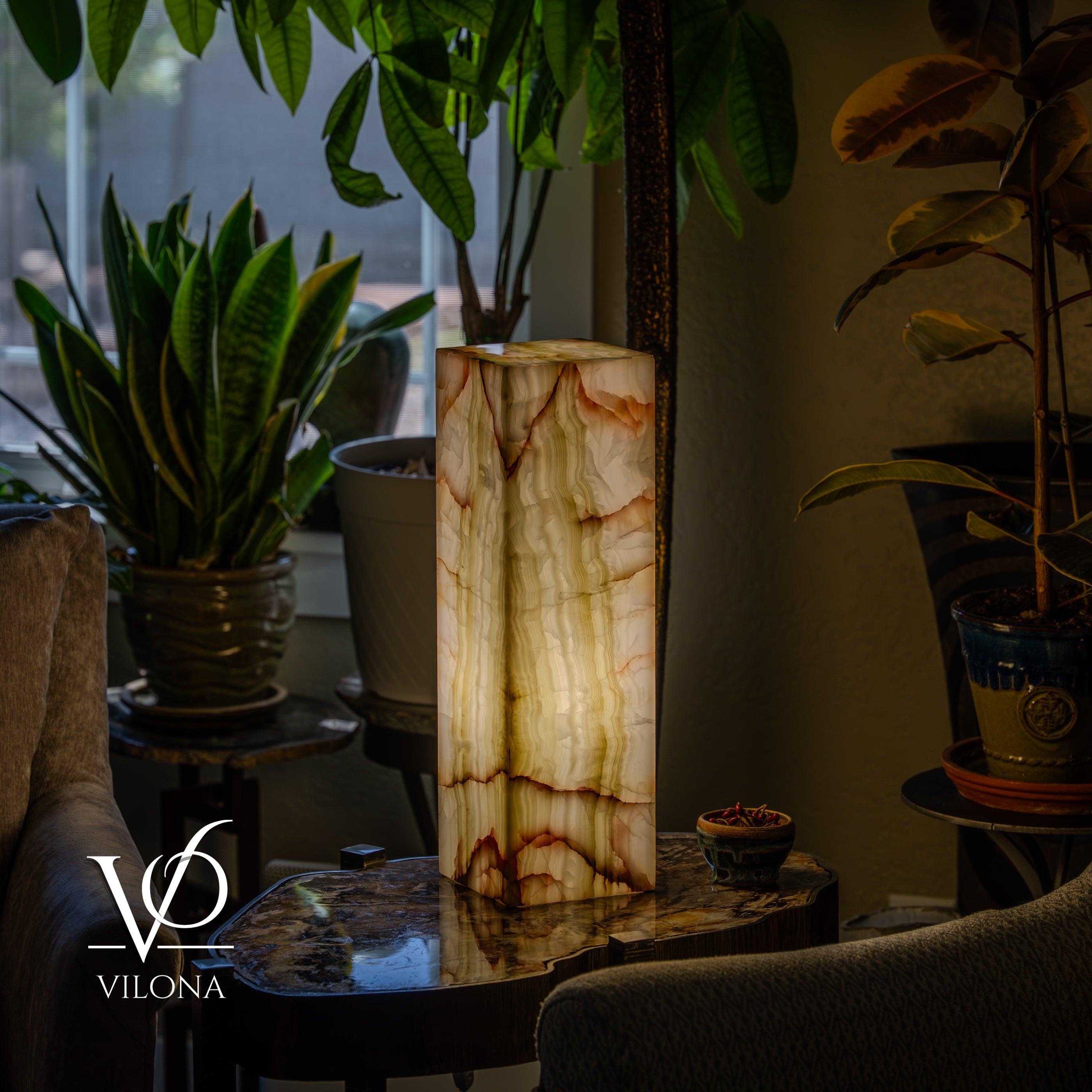 Bamboo Onyx Table Lamp – Light Edition #1 – 19.75" Tall × 6" Wide by Vilona Onyx - product image 11 for Resin Society