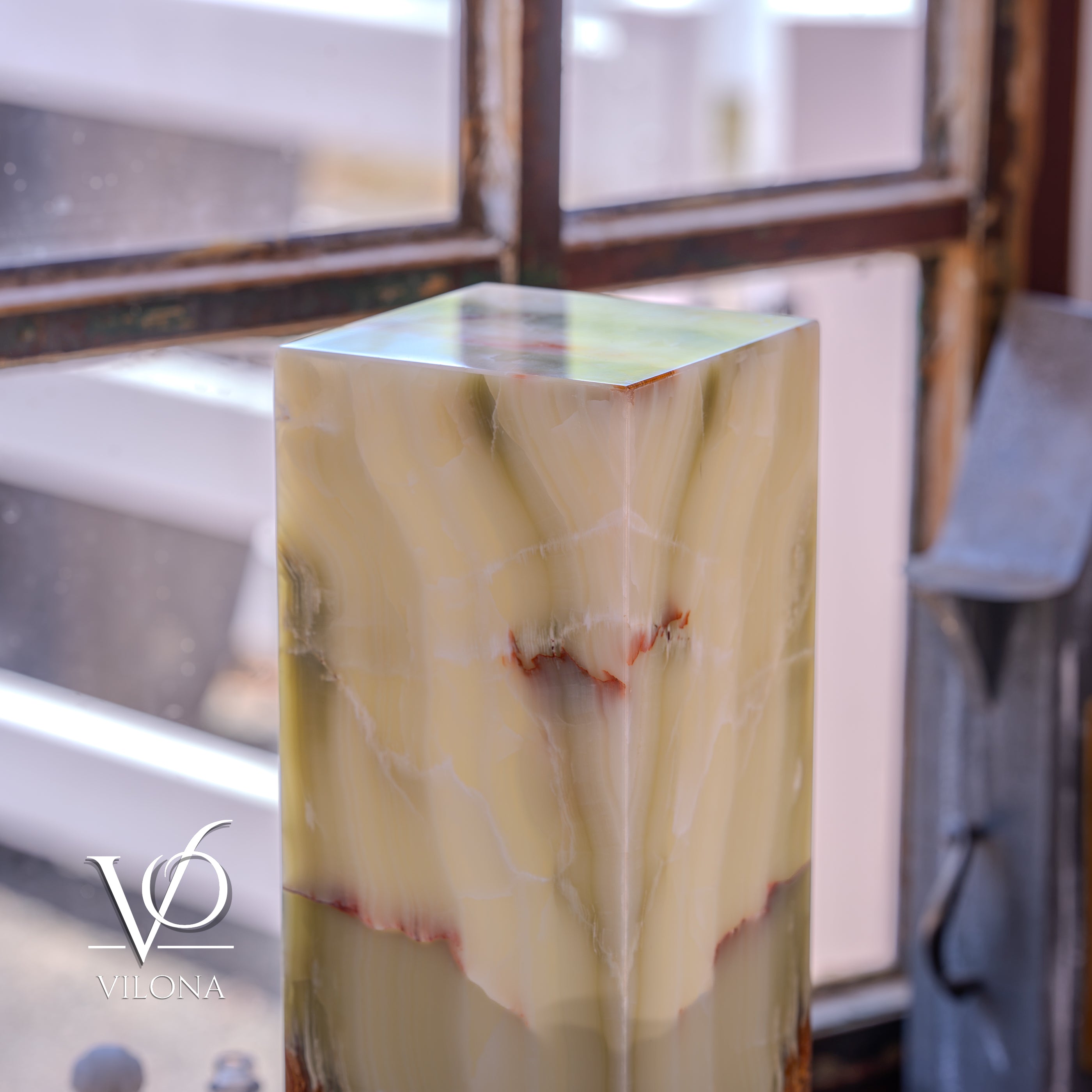 Bamboo Onyx Table Lamp – Dark Edition #1 – 19.75" Tall × 6" Wide by Vilona Onyx - product image 18 for Resin Society