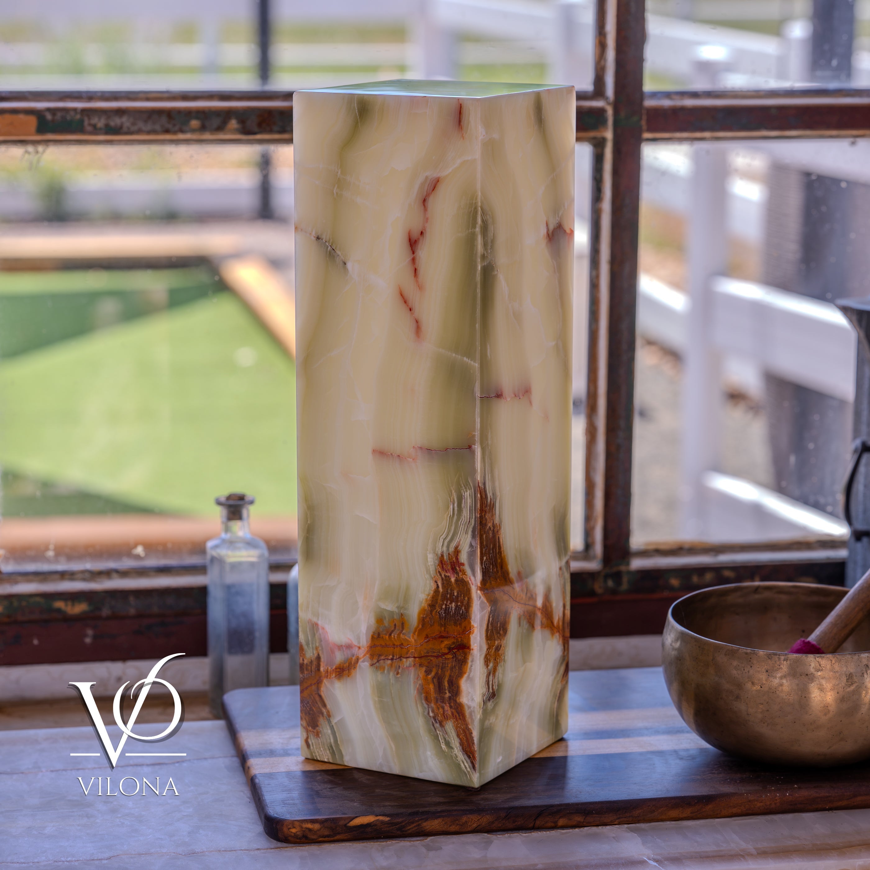 Bamboo Onyx Table Lamp – Dark Edition #1 – 19.75" Tall × 6" Wide by Vilona Onyx - product image 13 for Resin Society