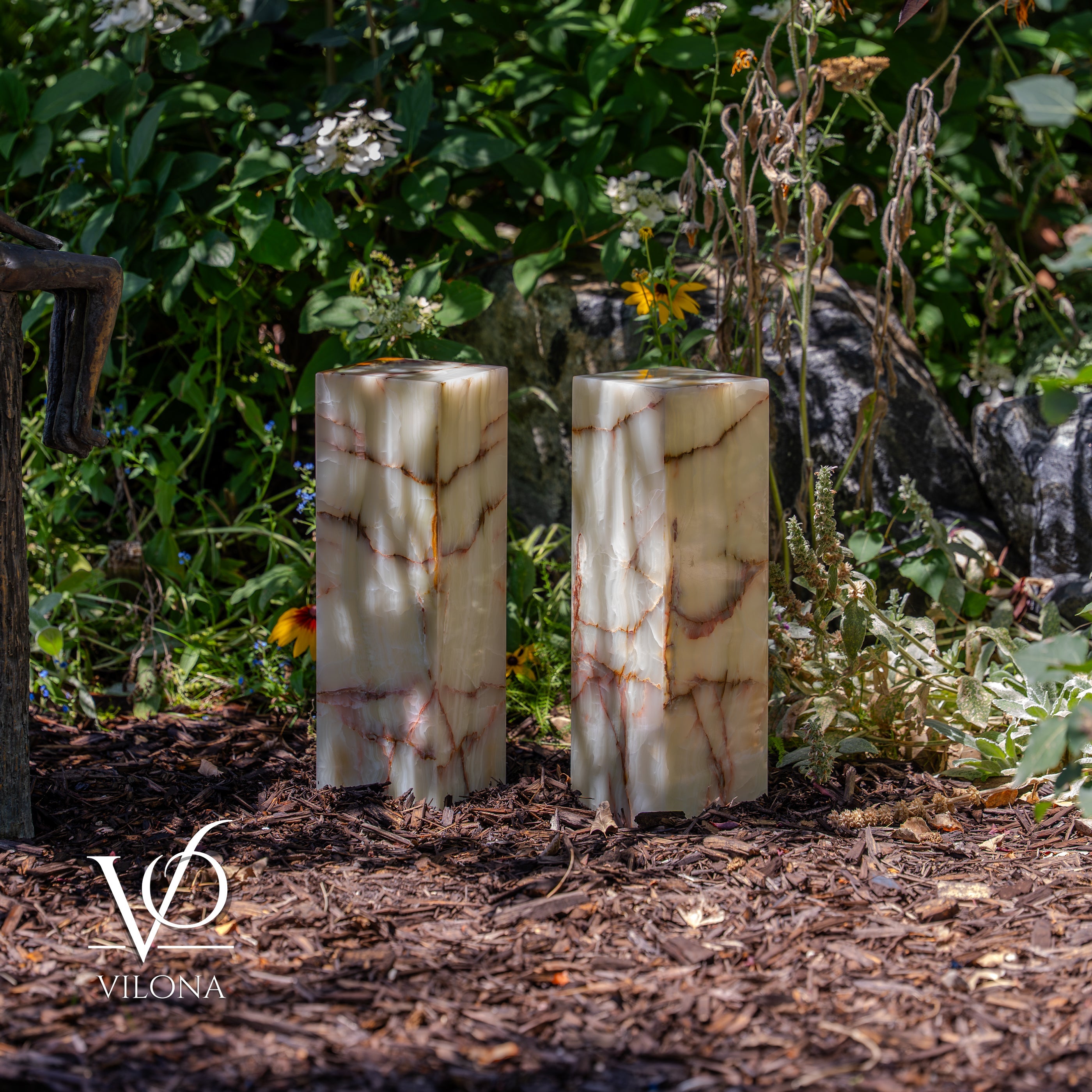 Bamboo Onyx Table Lamp Pair – Light Edition #2 – 19.75" Tall × 6" Wide by Vilona Onyx - product image 5 for Resin Society