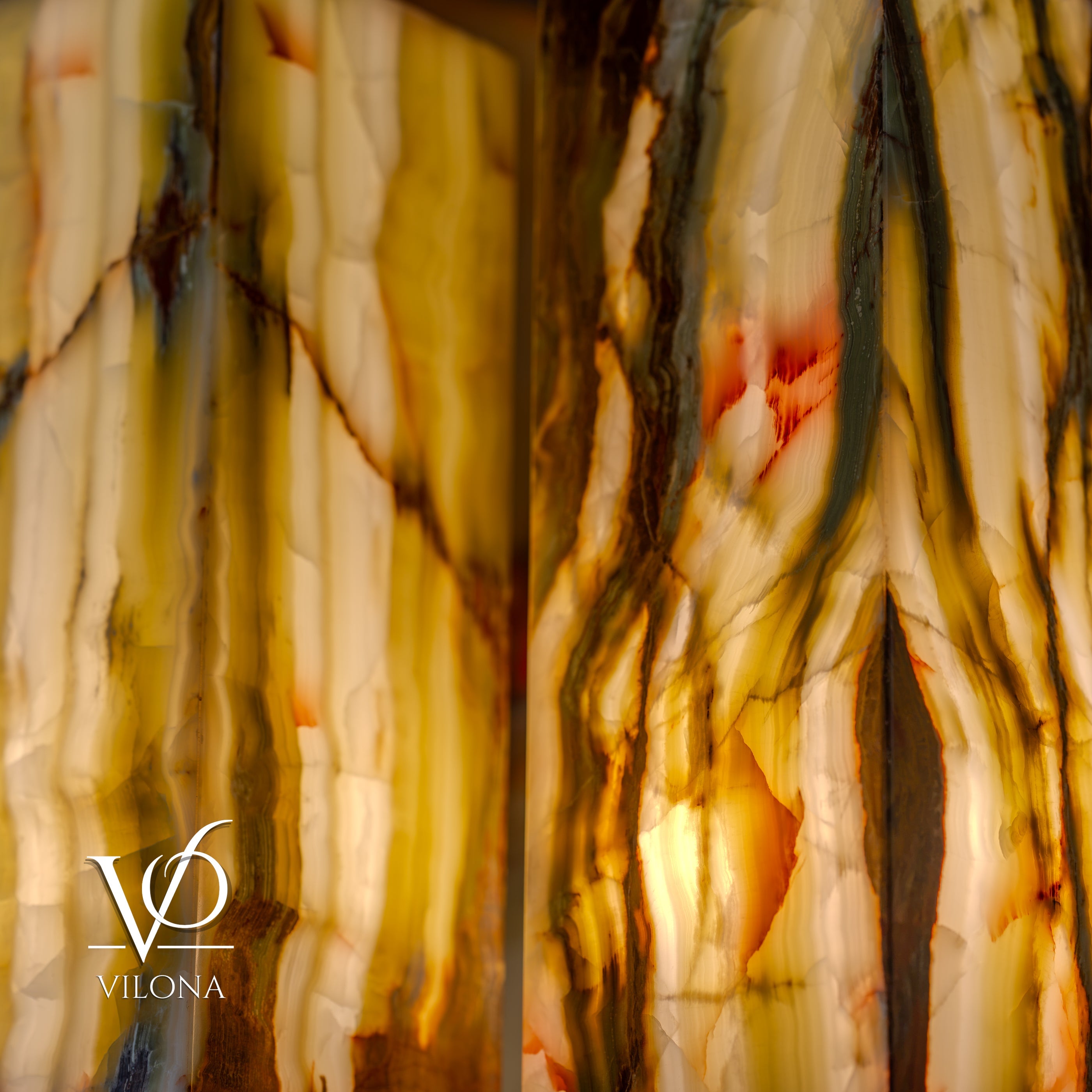 Bamboo Onyx Table Lamp Pair – Dark Edition #2 – 19.75" Tall × 6" Wide by Vilona Onyx - product image 19 for Resin Society