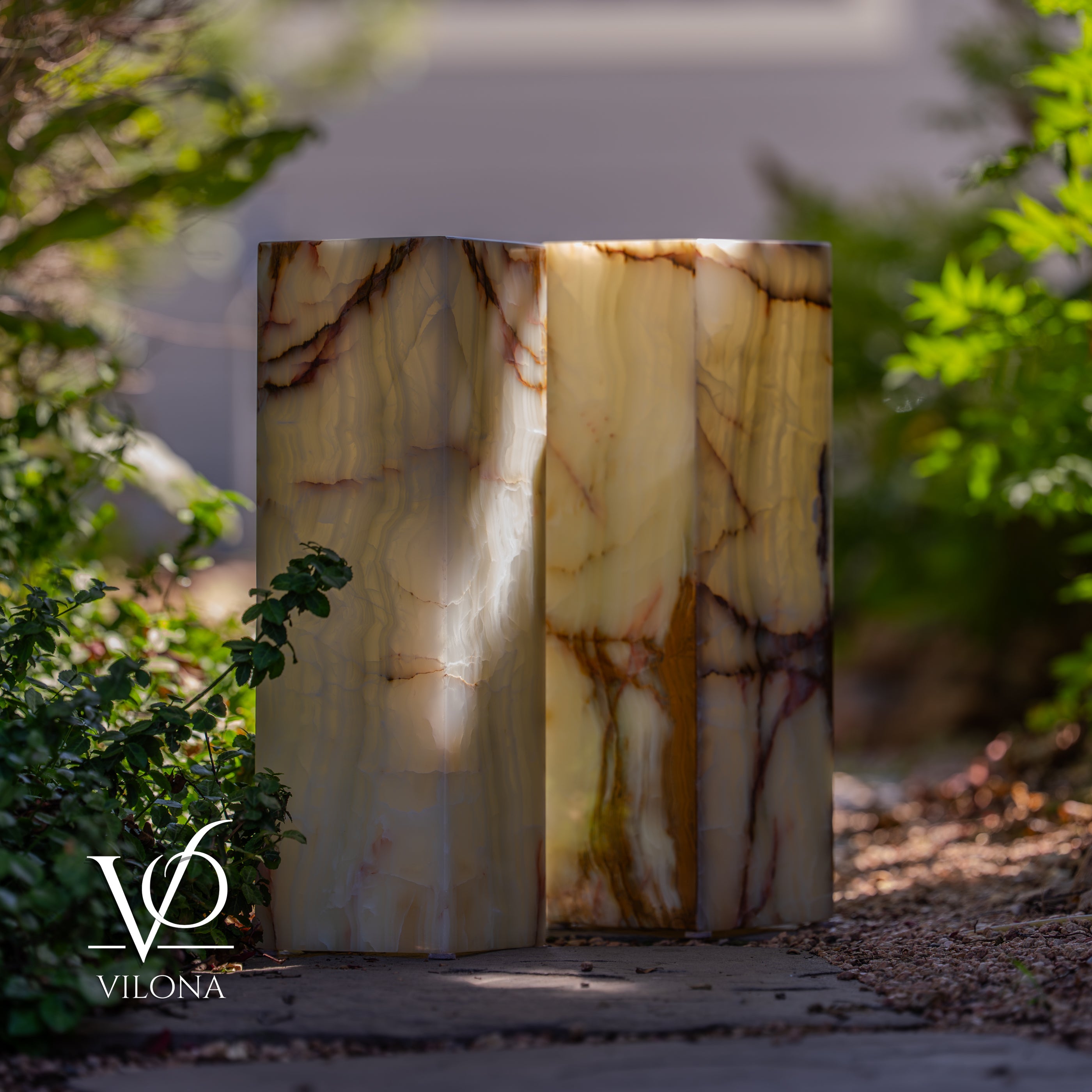 Bamboo Onyx Table Lamp Pair – Light Edition #3 – 19.75" Tall × 6" Wide by Vilona Onyx - product image 3 for Resin Society