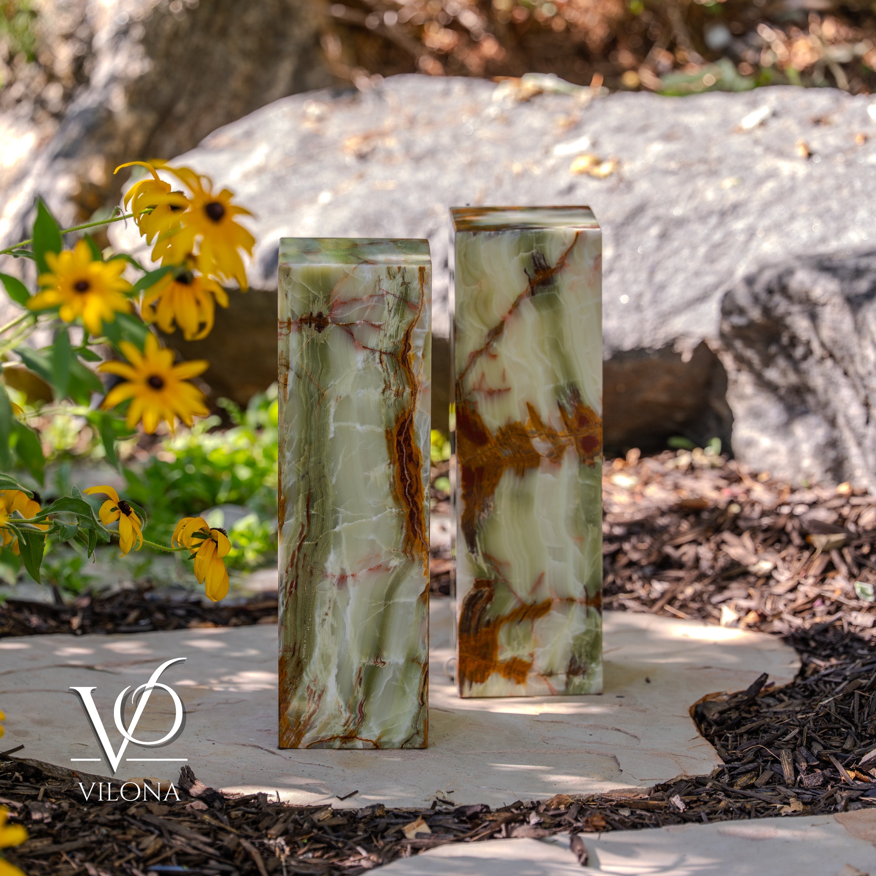 Bamboo Onyx Table Lamp Pair – Dark Edition #3 – 19.75" Tall × 6" Wide by Vilona Onyx - product image 7 for Resin Society