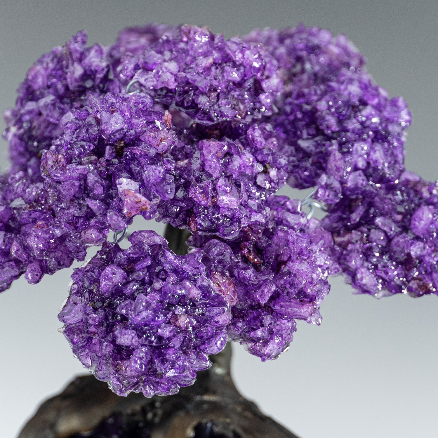 Genuine Amethyst Clustered Gemstone Tree on Amethyst Matrix - The Protection Tree (7 inches)