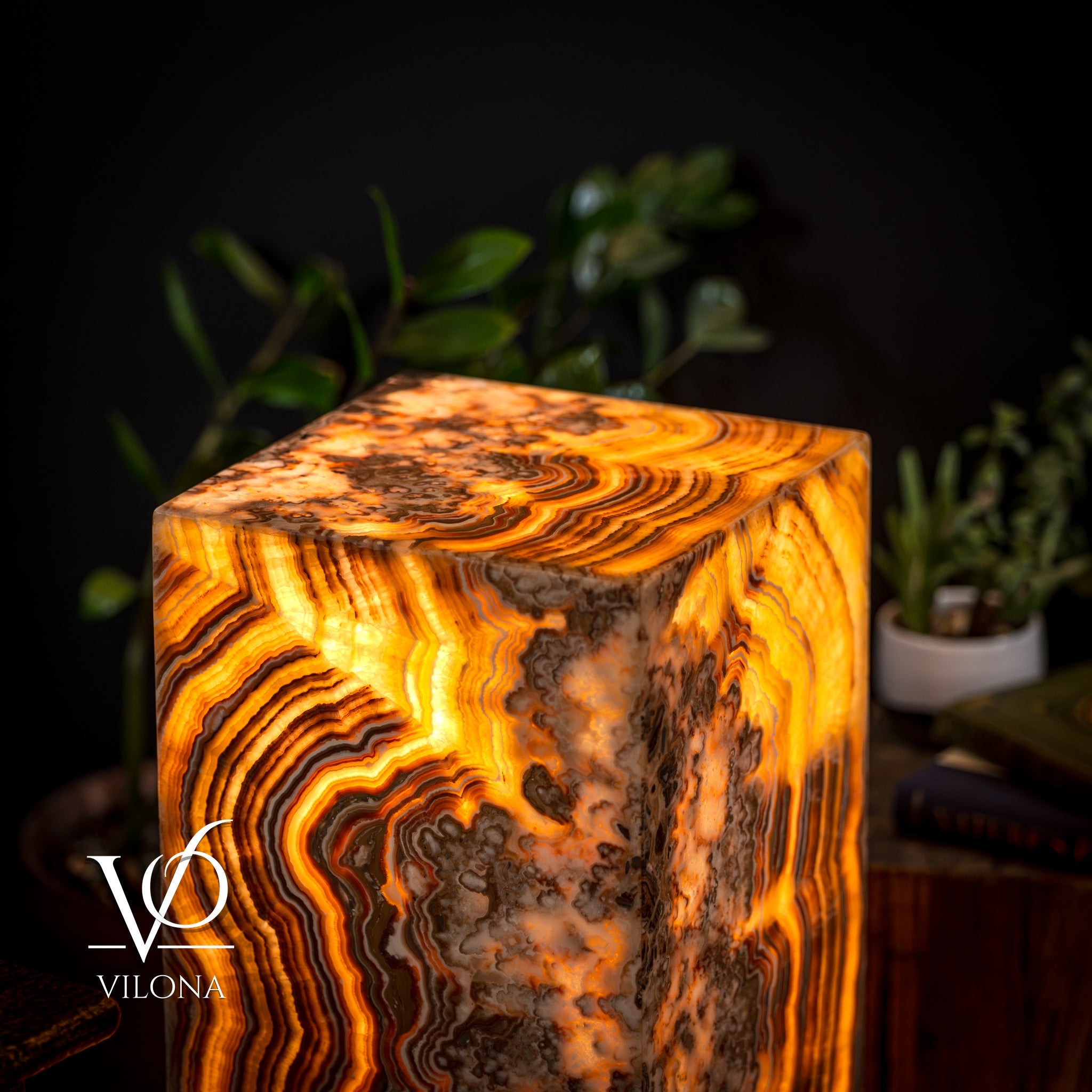 Honeycomb Onyx Floor Lamp -Exotic - Small - 32” H x 12"W - Square - #2 by Vilona Onyx - product image 13 for Resin Society
