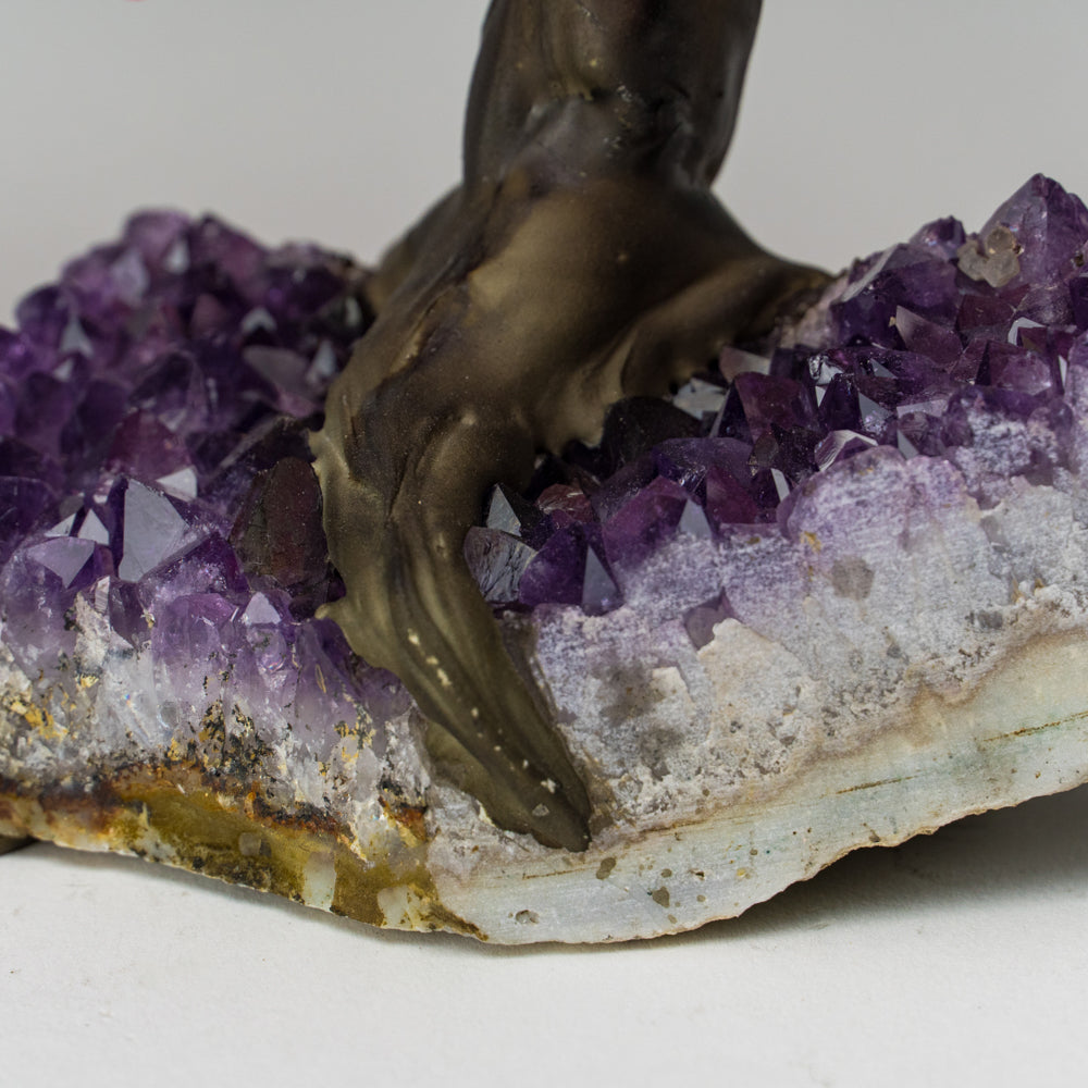 Genuine Rose Quartz Clustered Gemstone Tree on Amethyst Matrix (4 inches) (The Love Tree)