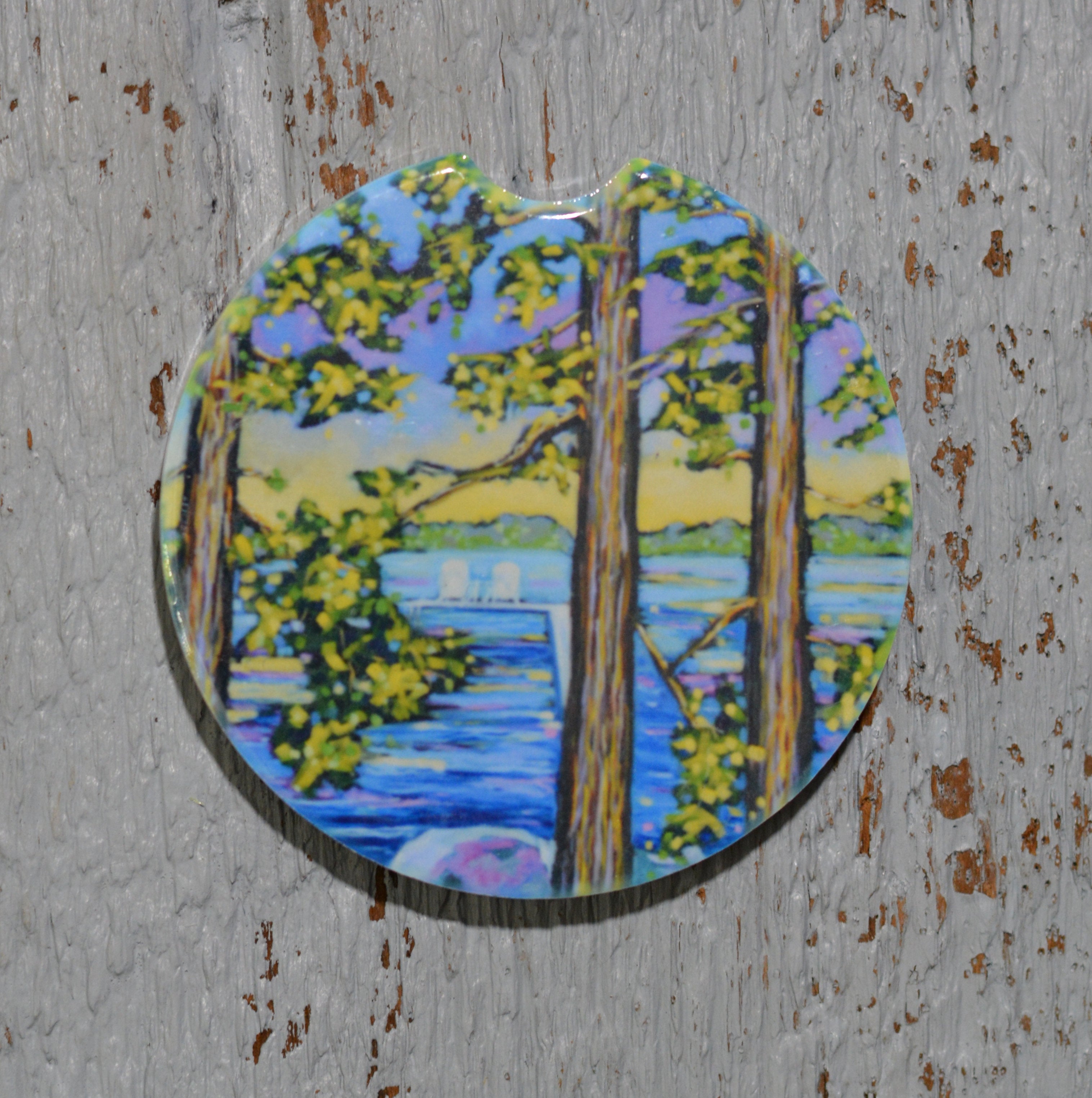 Car Coaster: Weekend Getaway. Artist Christi Dreese by Dreese Fine Art - Resin Society