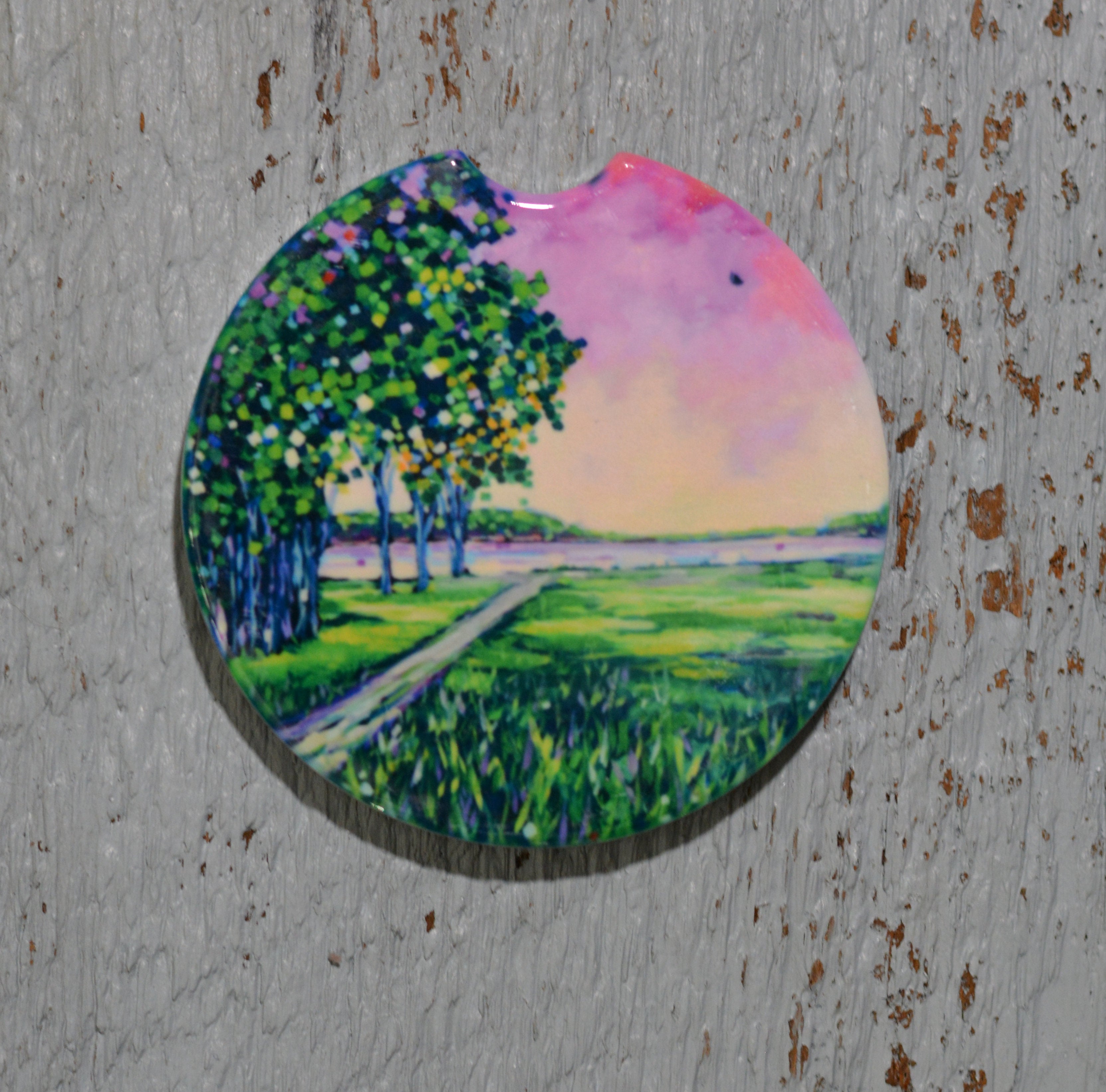 Car Coaster: Harmony at Sunset. Artist Christi Dreese by Dreese Fine Art - Resin Society