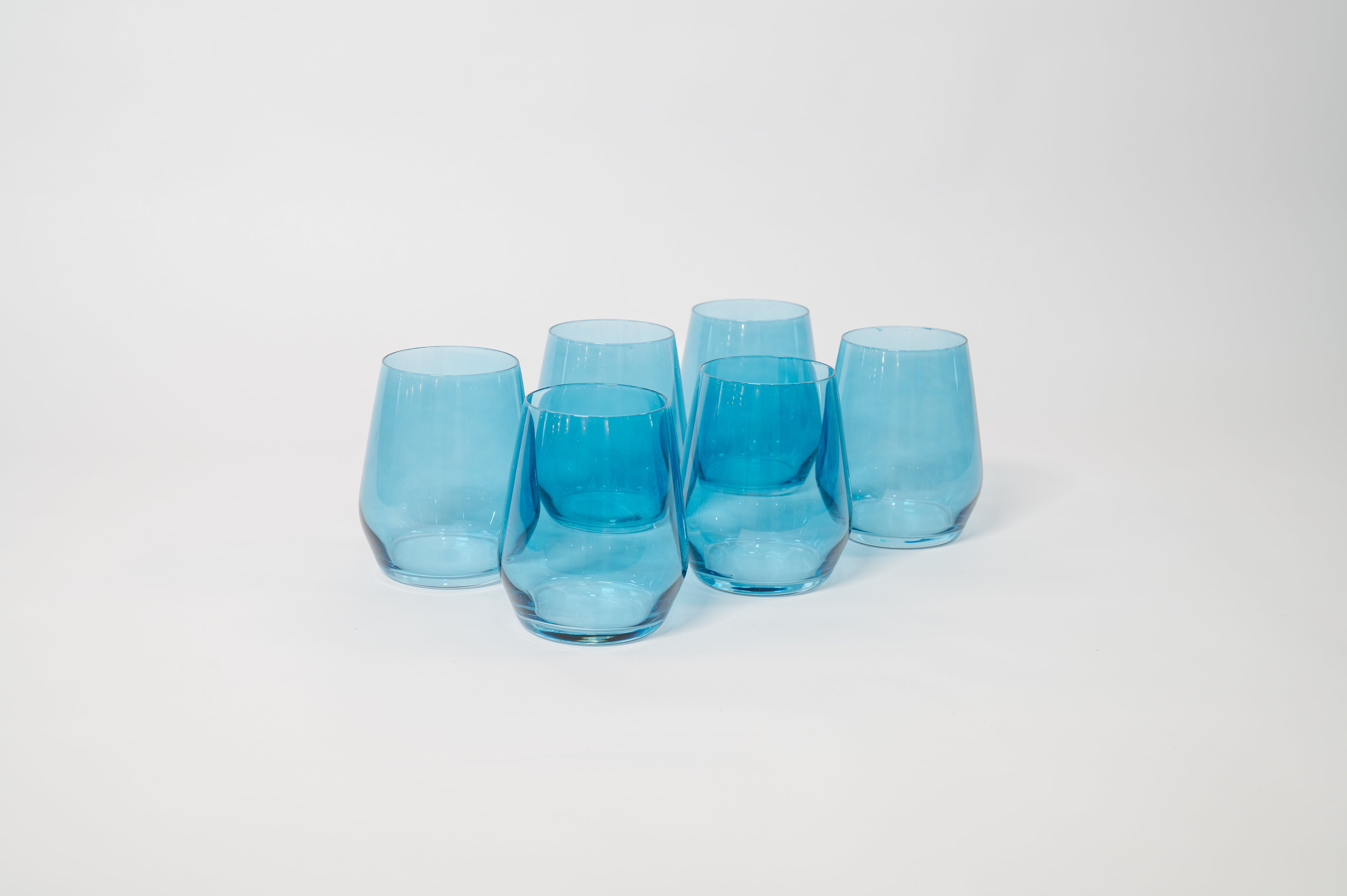 Blue Lagoon - Stemless Colored Wine Glass