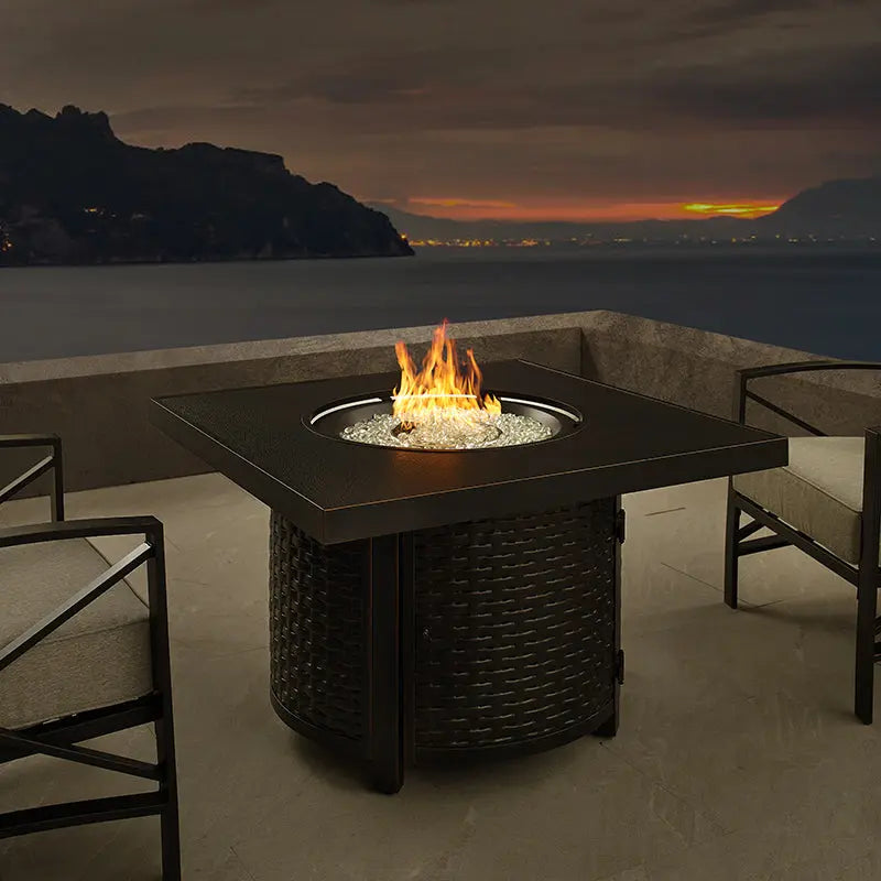 Dalton 40" Square Woven Aluminum Convertible Gas Fire Pit Table by Fire Sense/Balkene Home - product image 2 for Resin Society
