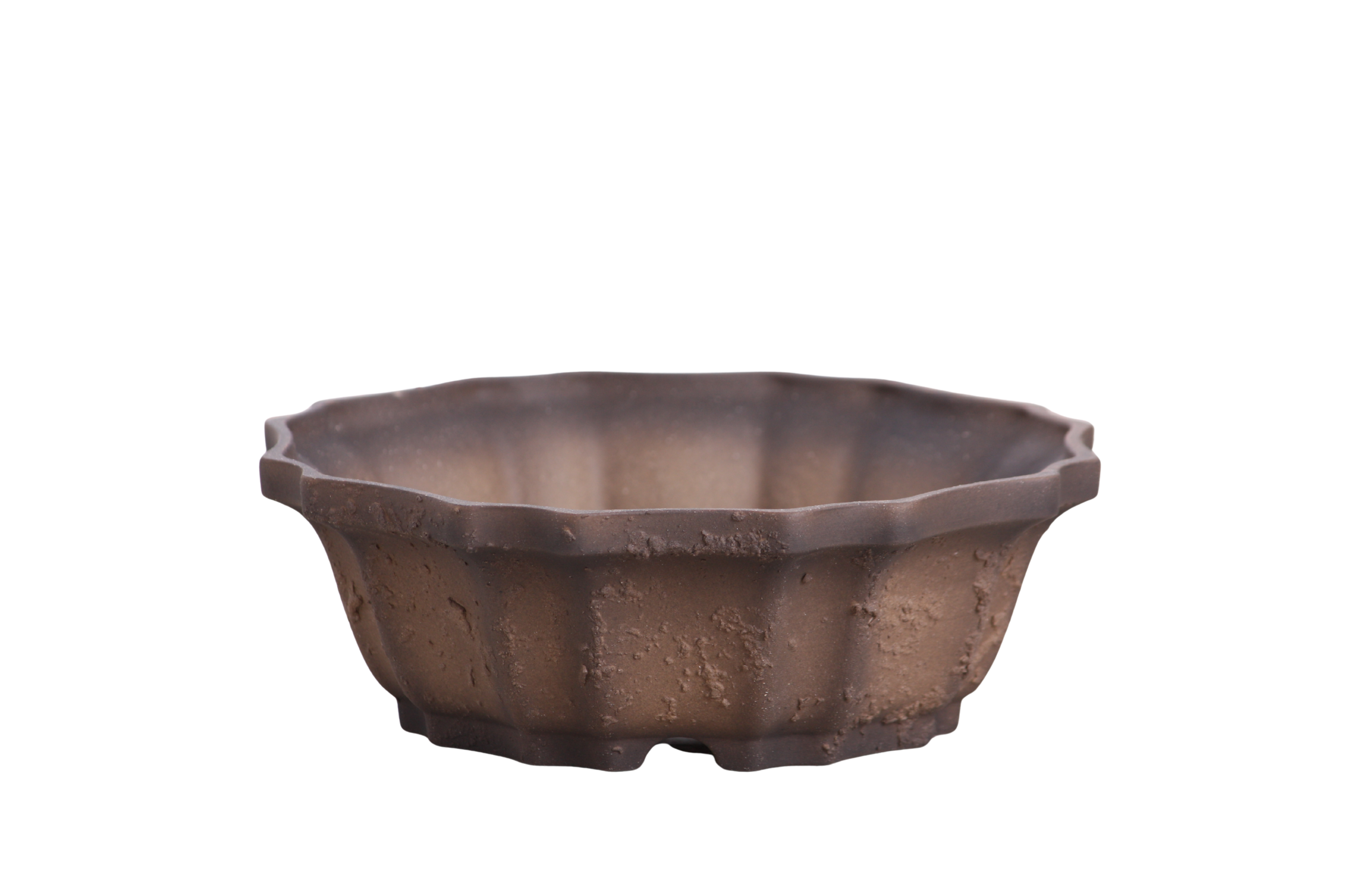 Willow Bonsai Ceramics Flower Design Bonsai Pot textured unglazed surface with drainage holes