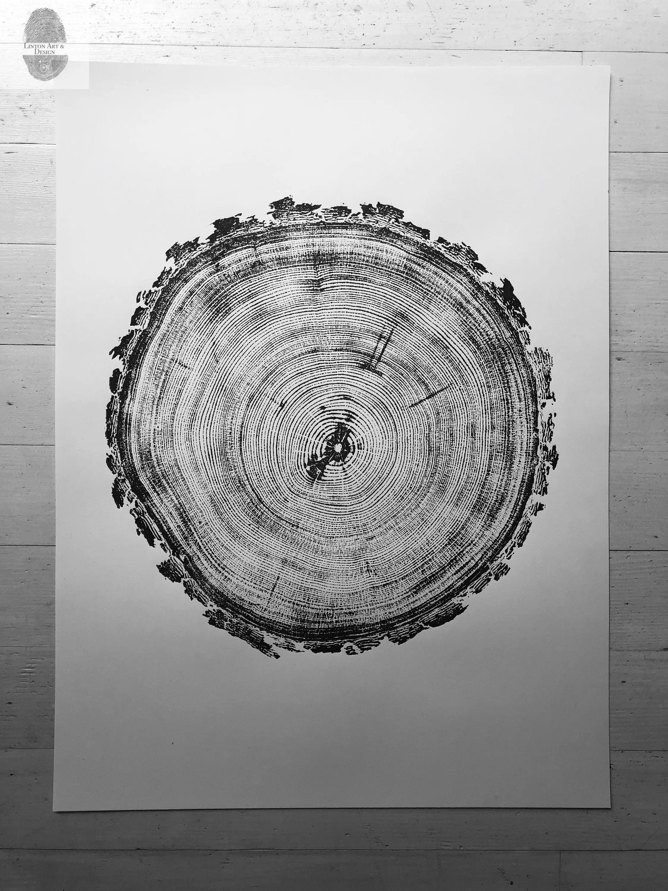 Denver Art, Rocky Mountains Tree Art, Pine Tree Art, Tree ring Print, Woodcut Print