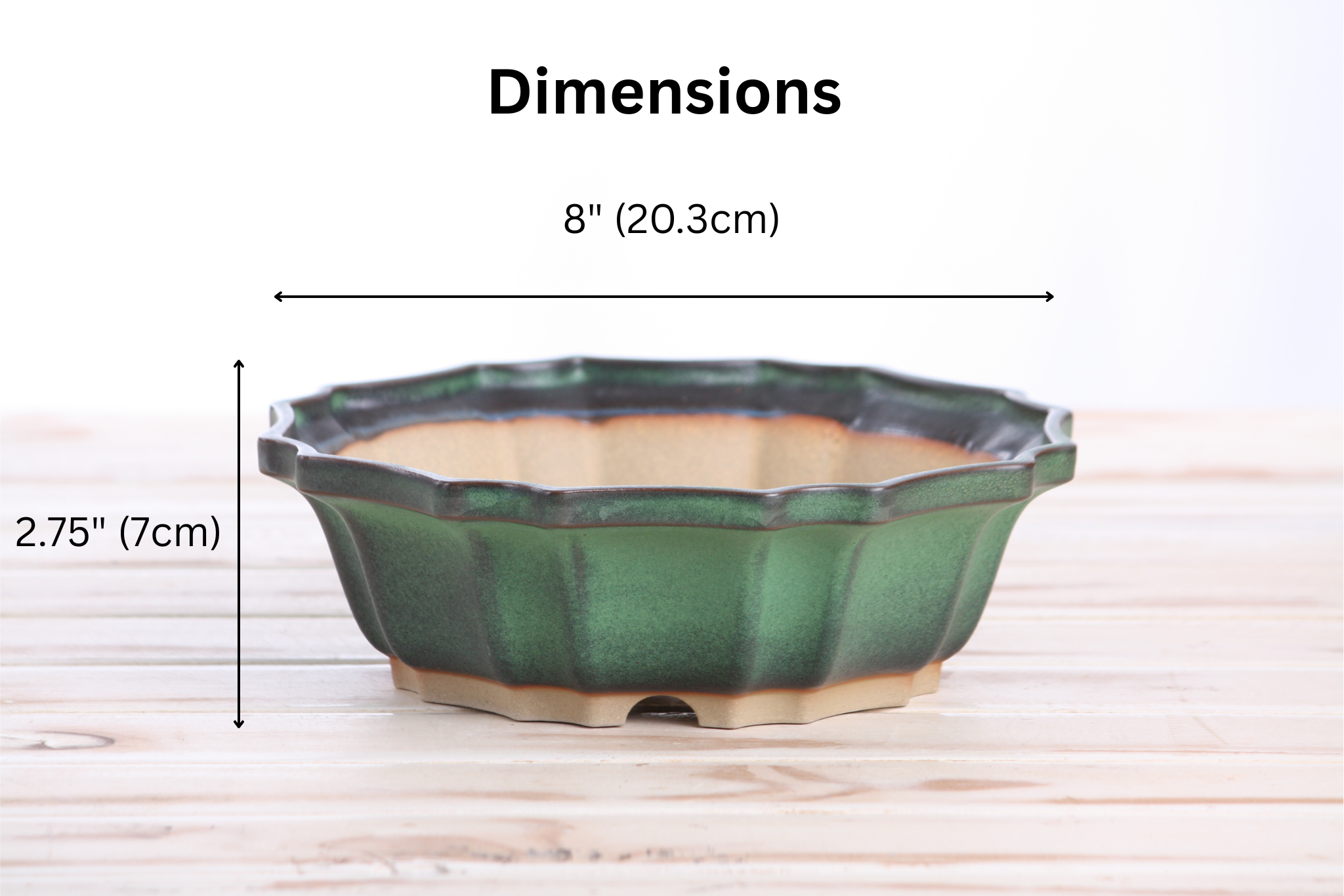 Willow Bonsai Ceramics Flower Design Bonsai Pot 8 Inch – Elegant by Willow Bonsai Ceramics - product image 4 for Resin Society
