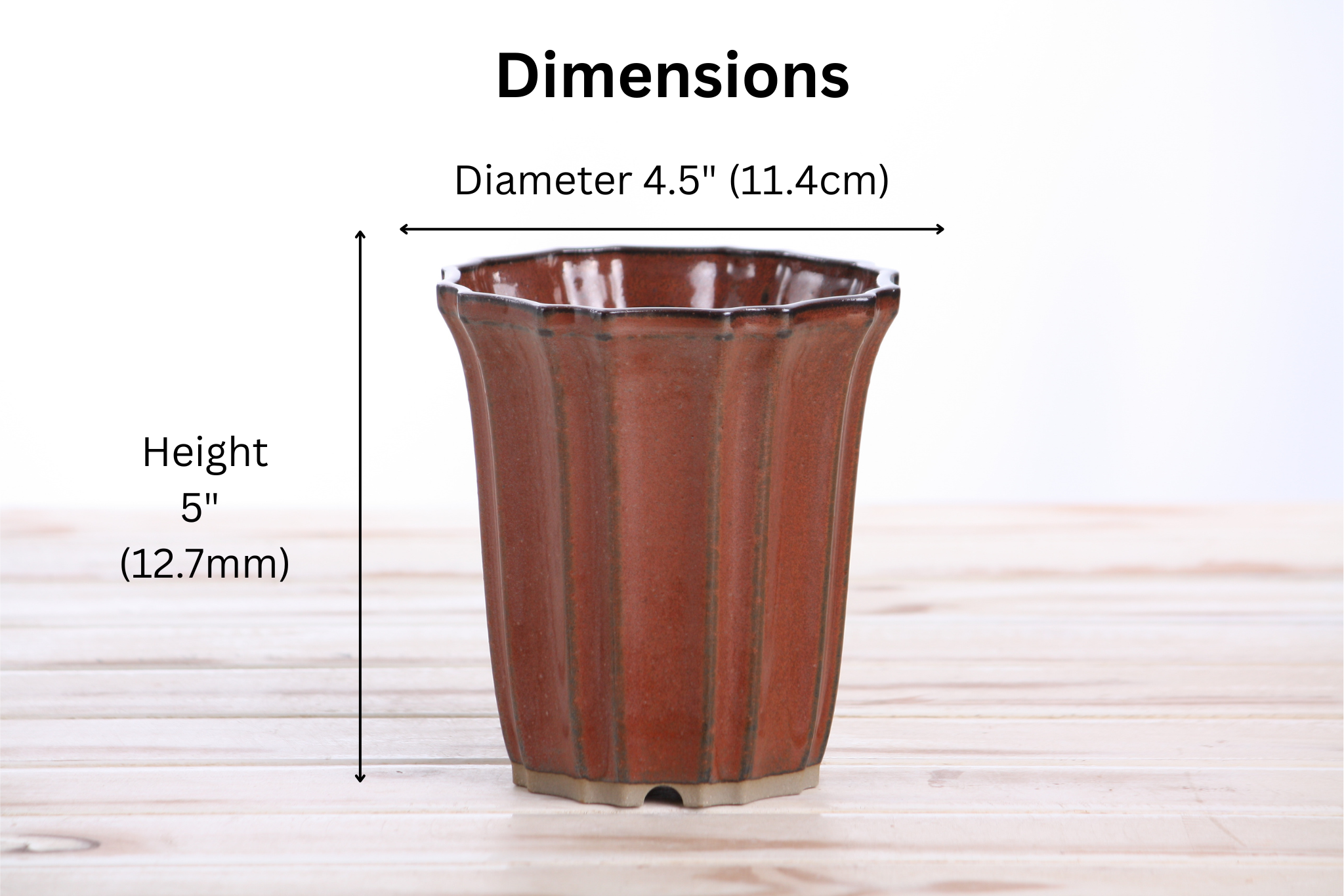 Willow Bonsai Ceramics Flower Design Cascade Bonsai Pot 4.5 Inch - Sunset