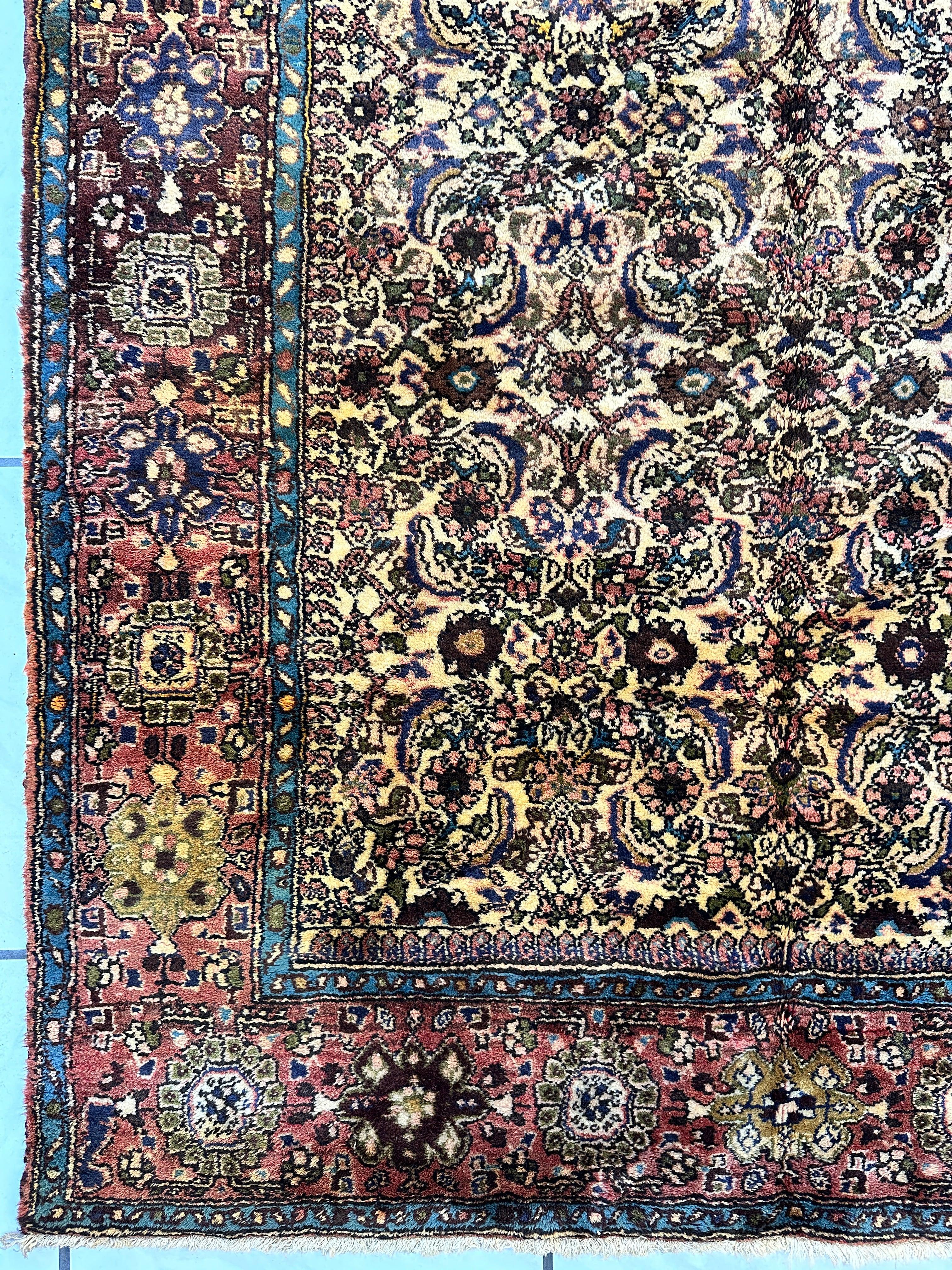Hand-Knotted Persian Bidjar Herati Wool Runner – 4'11" x 13'2" – by Rugistan - product image 5 for Resin Society