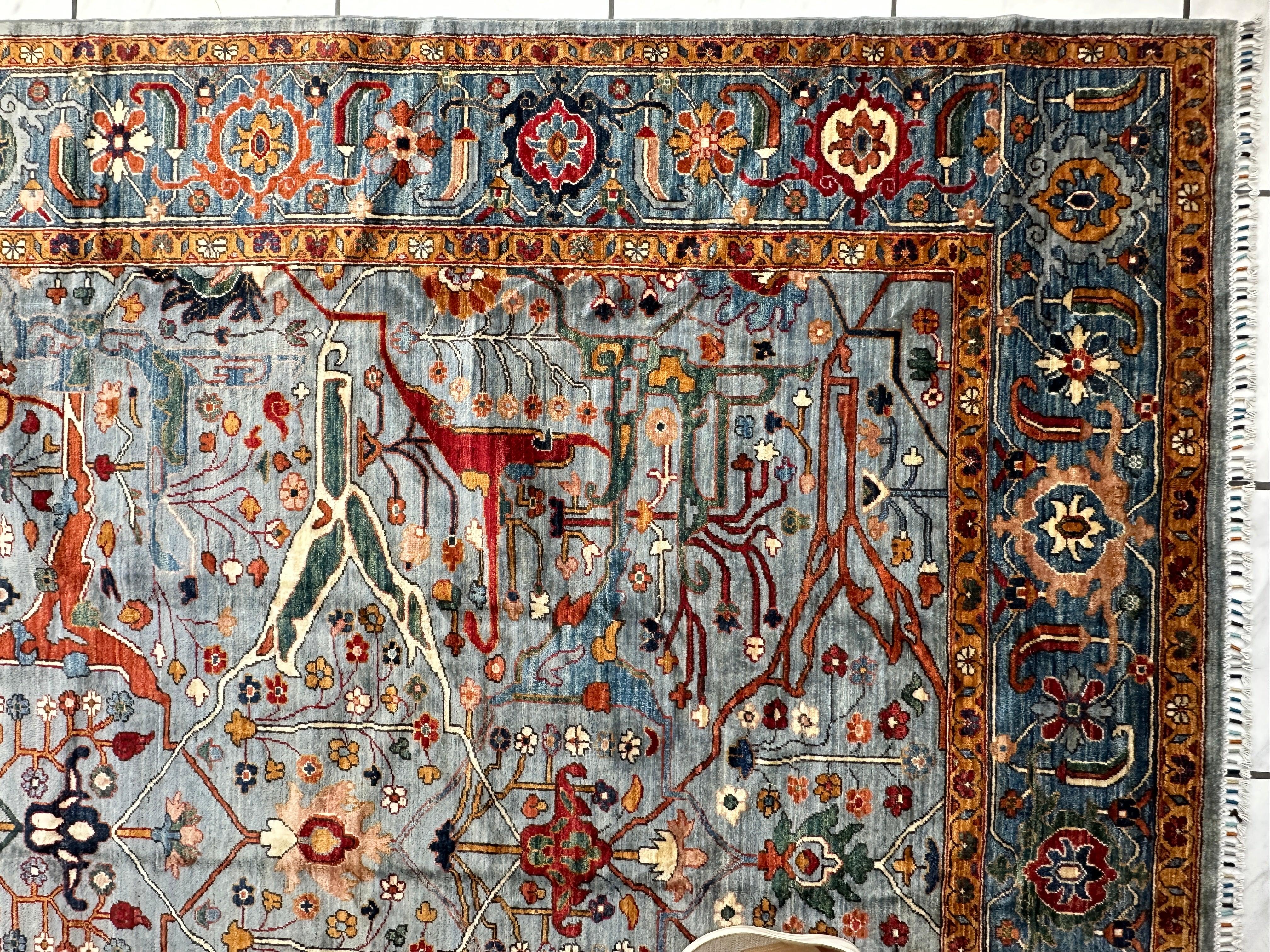 Hand-Knotted Trasitional Serapi Ghazni Wool Rug – 9’1” x 12’ – by Rugistan - product image 11 for Resin Society