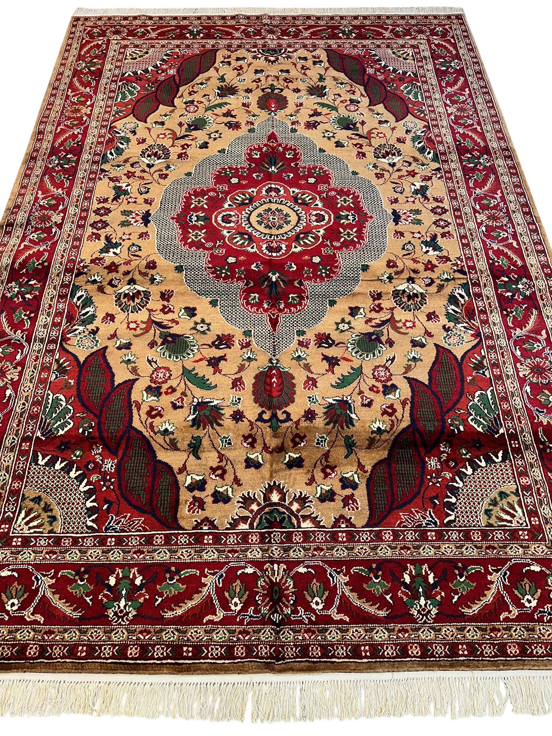 Hand-Knotted Afghan Garden Design Rug – 6’6” x 9’6” by Rugistan - product image 2 for Resin Society