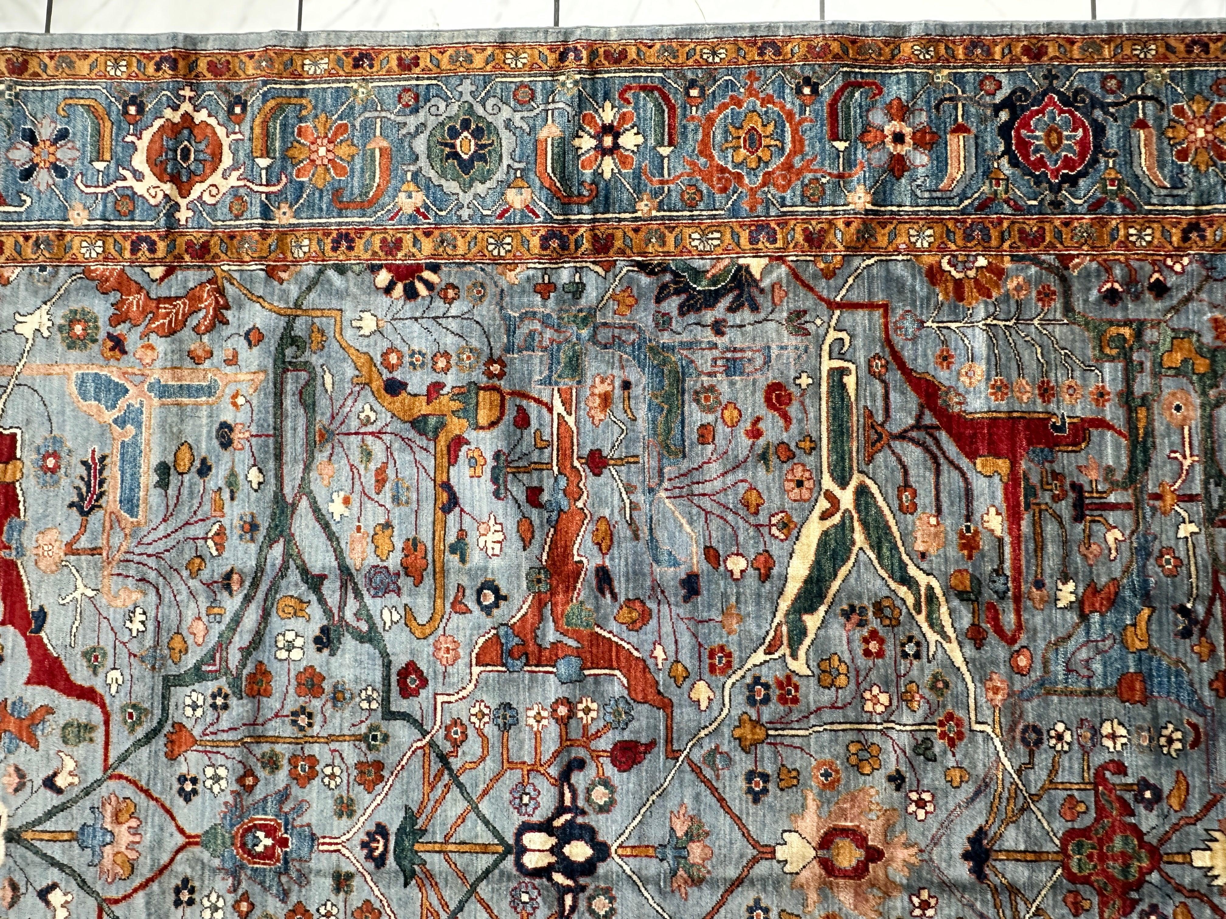 Hand-Knotted Trasitional Serapi Ghazni Wool Rug – 9’1” x 12’ – by Rugistan - product image 12 for Resin Society