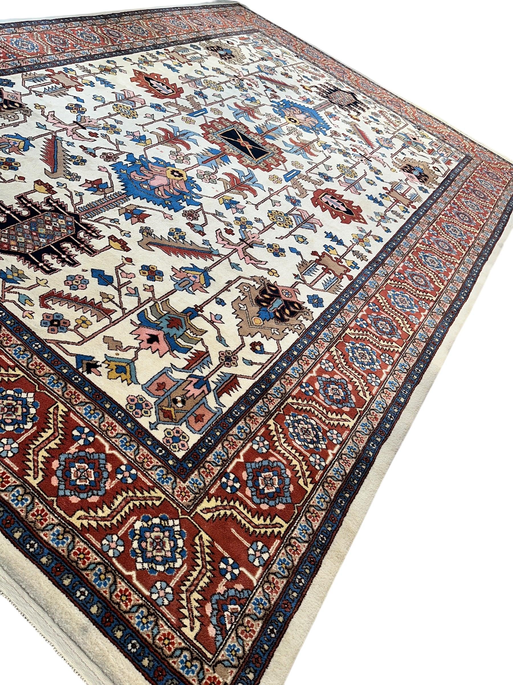 Hand-Knotted Vintage Afghani Serapi Wool Rug – 10'10" x 15'10" – by Rugistan - product image 6 for Resin Society